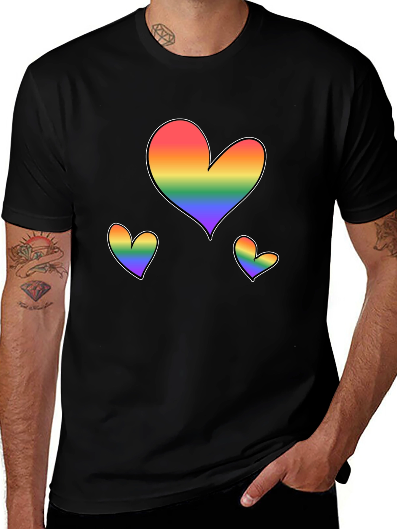 Variant 25 of Rainbow Heart Graphic Tee - Pride Month