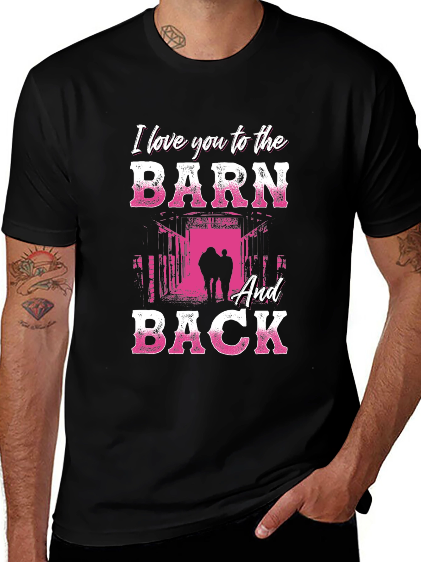 Black I Love You to the Barn and Back Graphic Tee main image