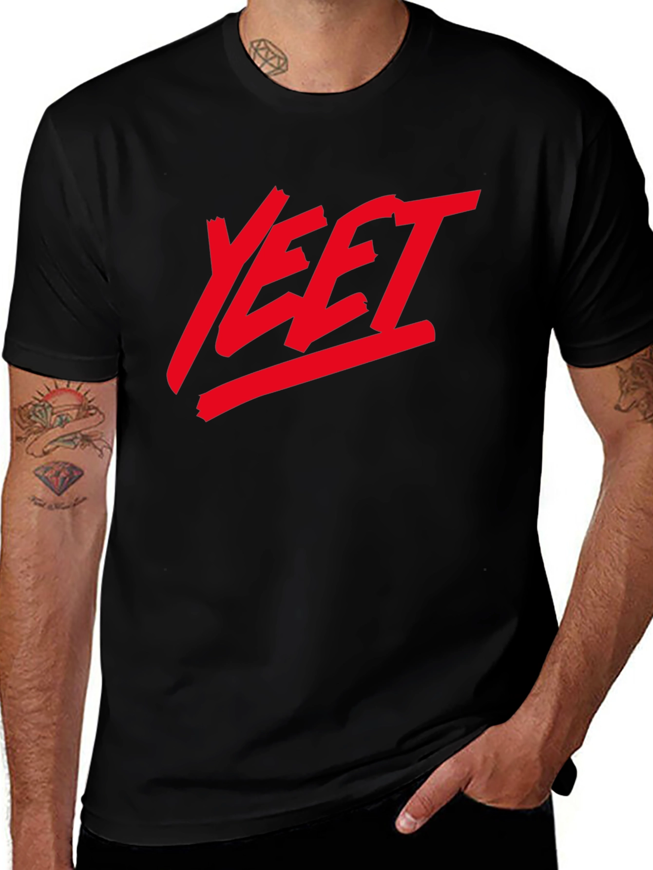 YEET Graphic Tee - Bold Red Design on Black