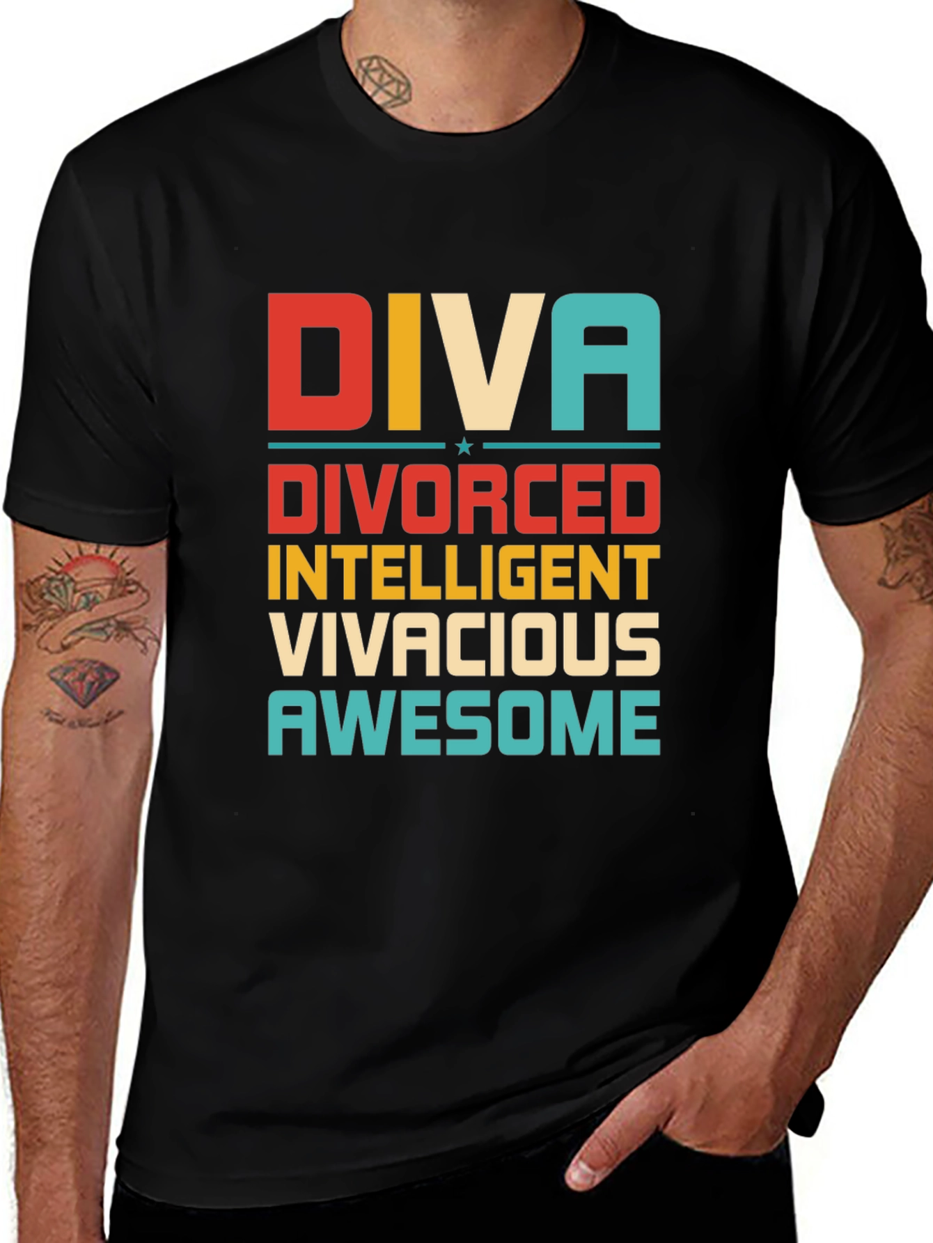 Diva Divorced Intelligent Vivacious Awesome Tee