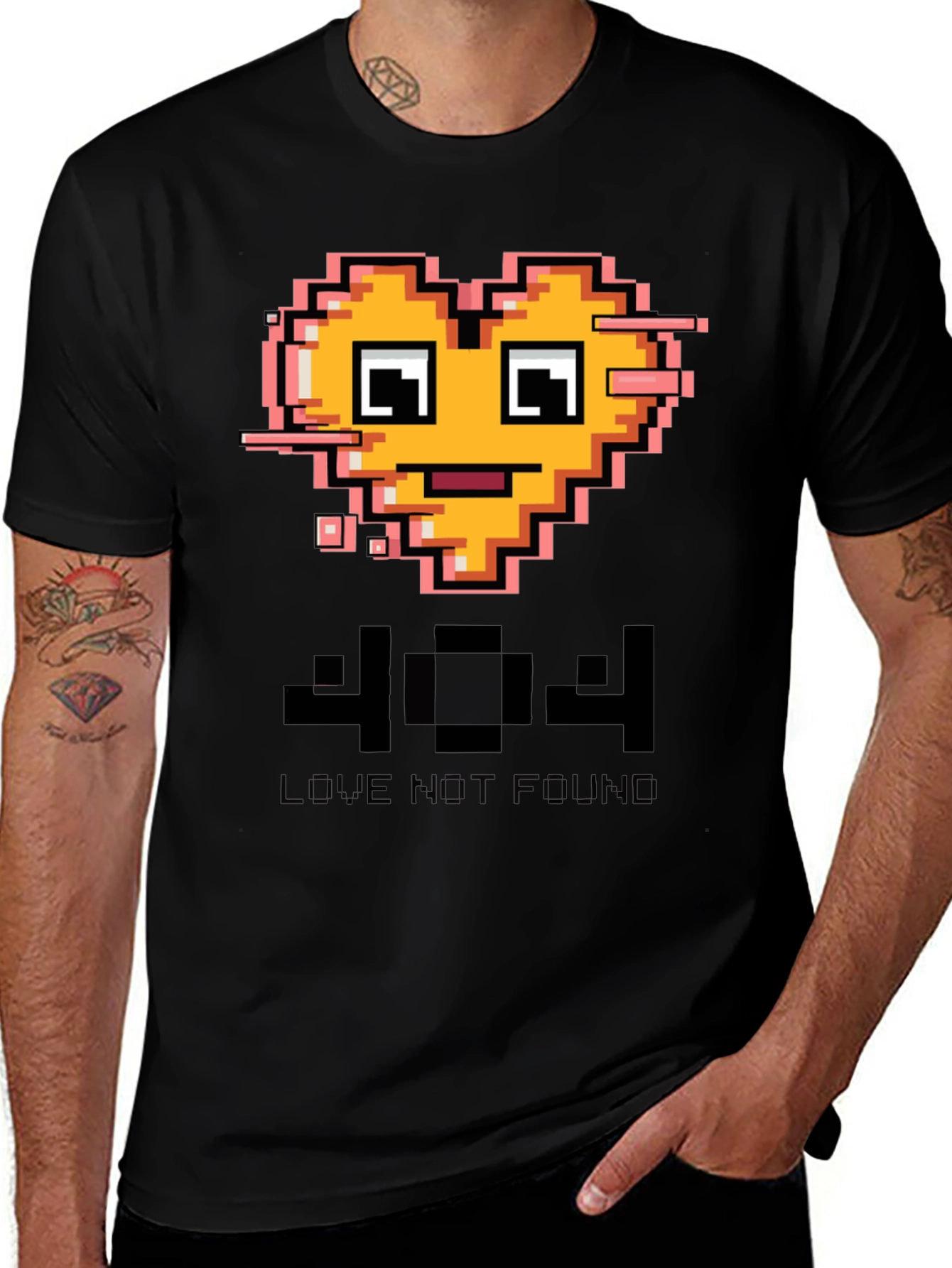 Variant 17 of 404 Love Not Found Pixel Heart Graphic T-Shirt