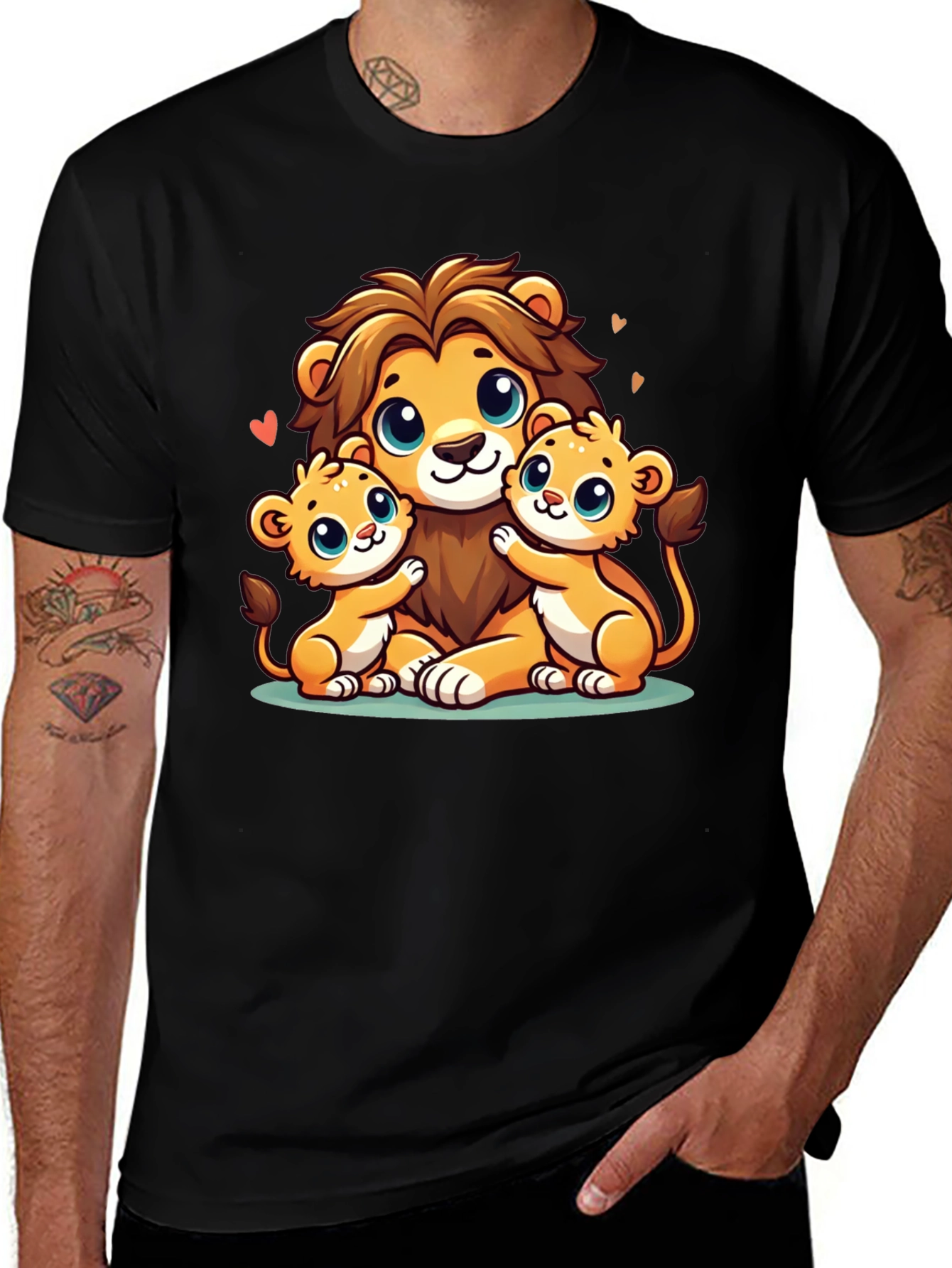 Variant 8 of Cute Lion Family Graphic Tee
