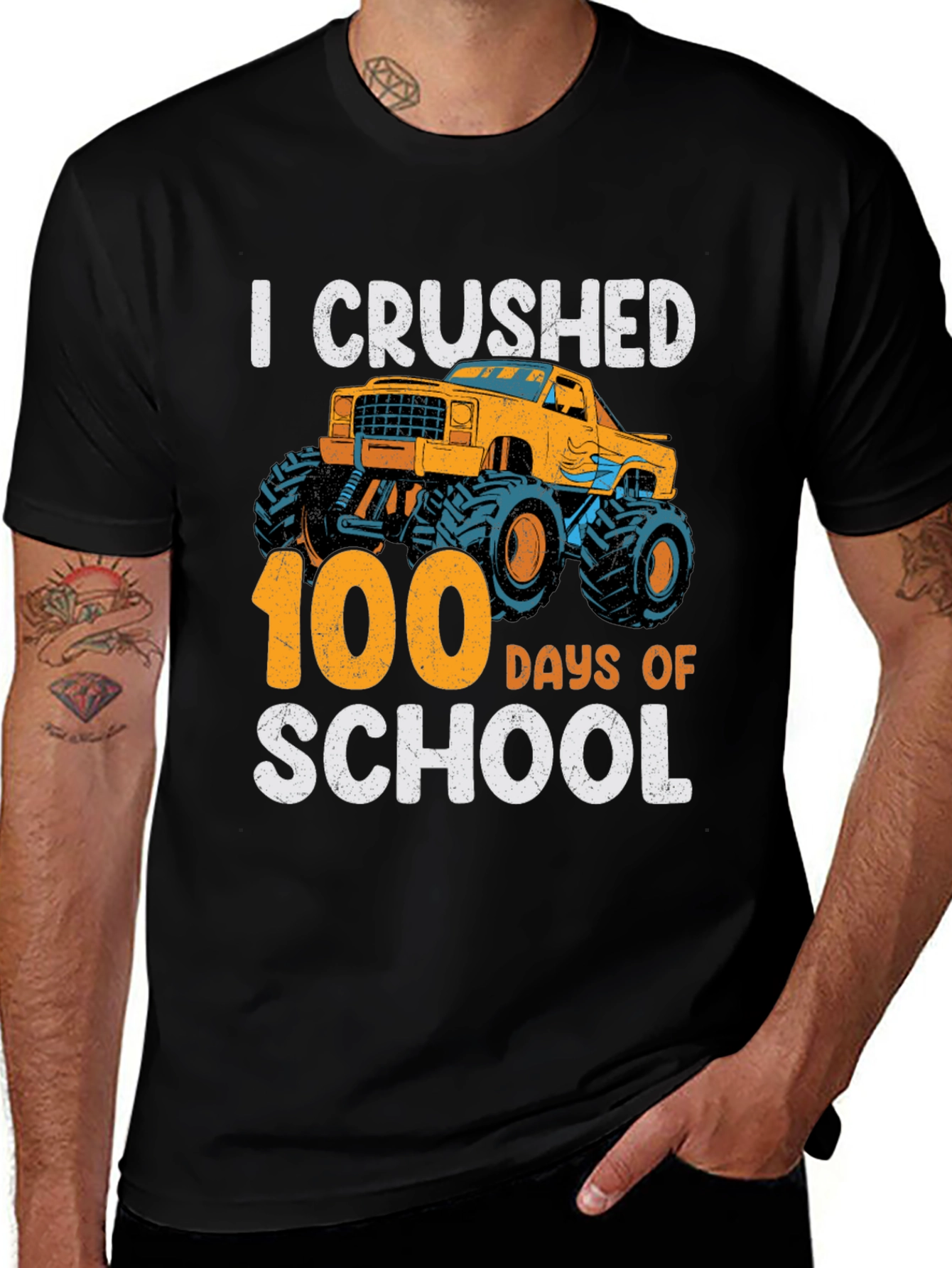 Variant 16 of I Crushed 100 Days of School Monster Truck T-Shirt