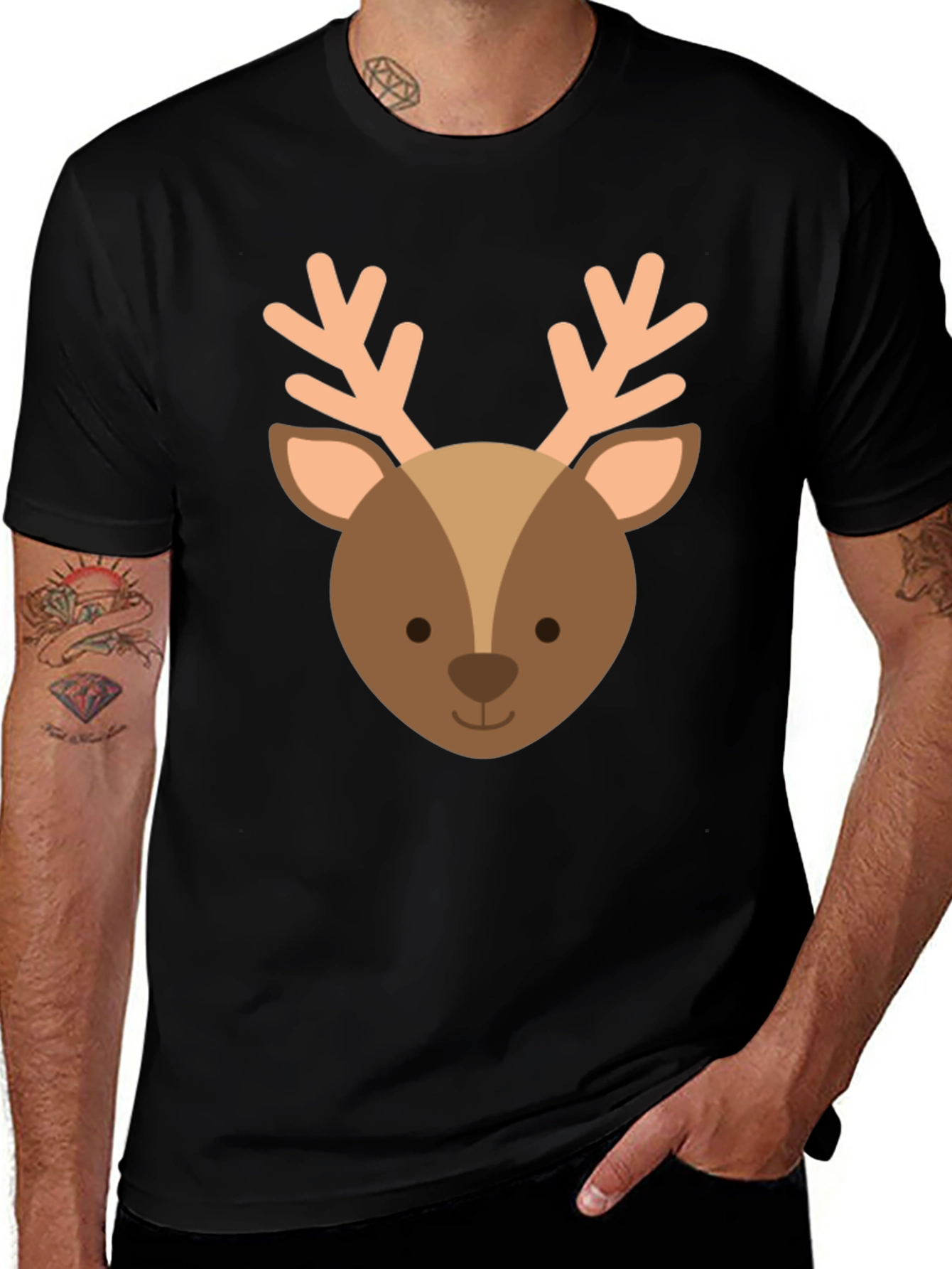 Variant 2 of Cute Reindeer Graphic Tee - Holiday Apparel