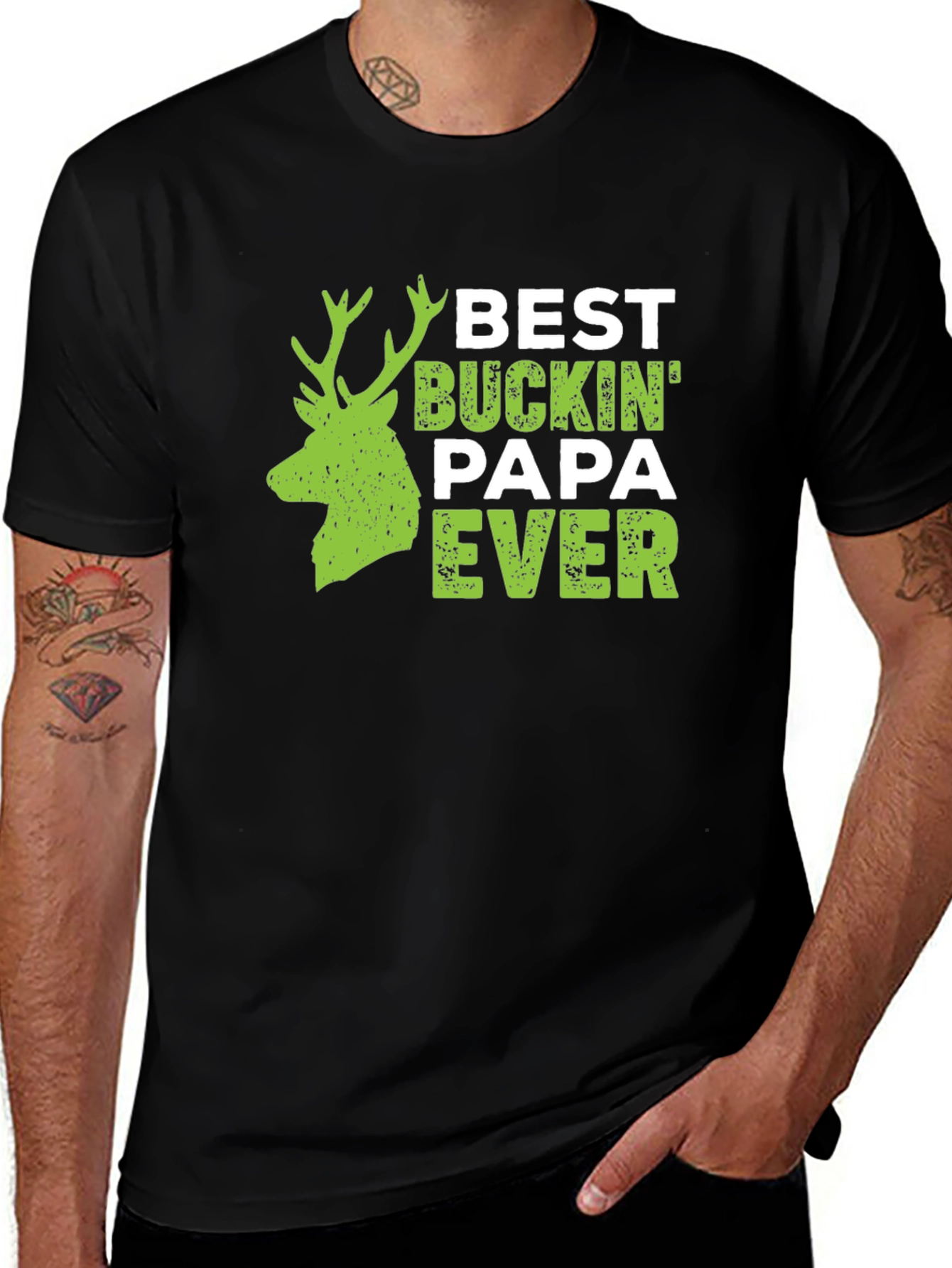 Best Buckin' Papa Ever Men's Graphic T-Shirt
