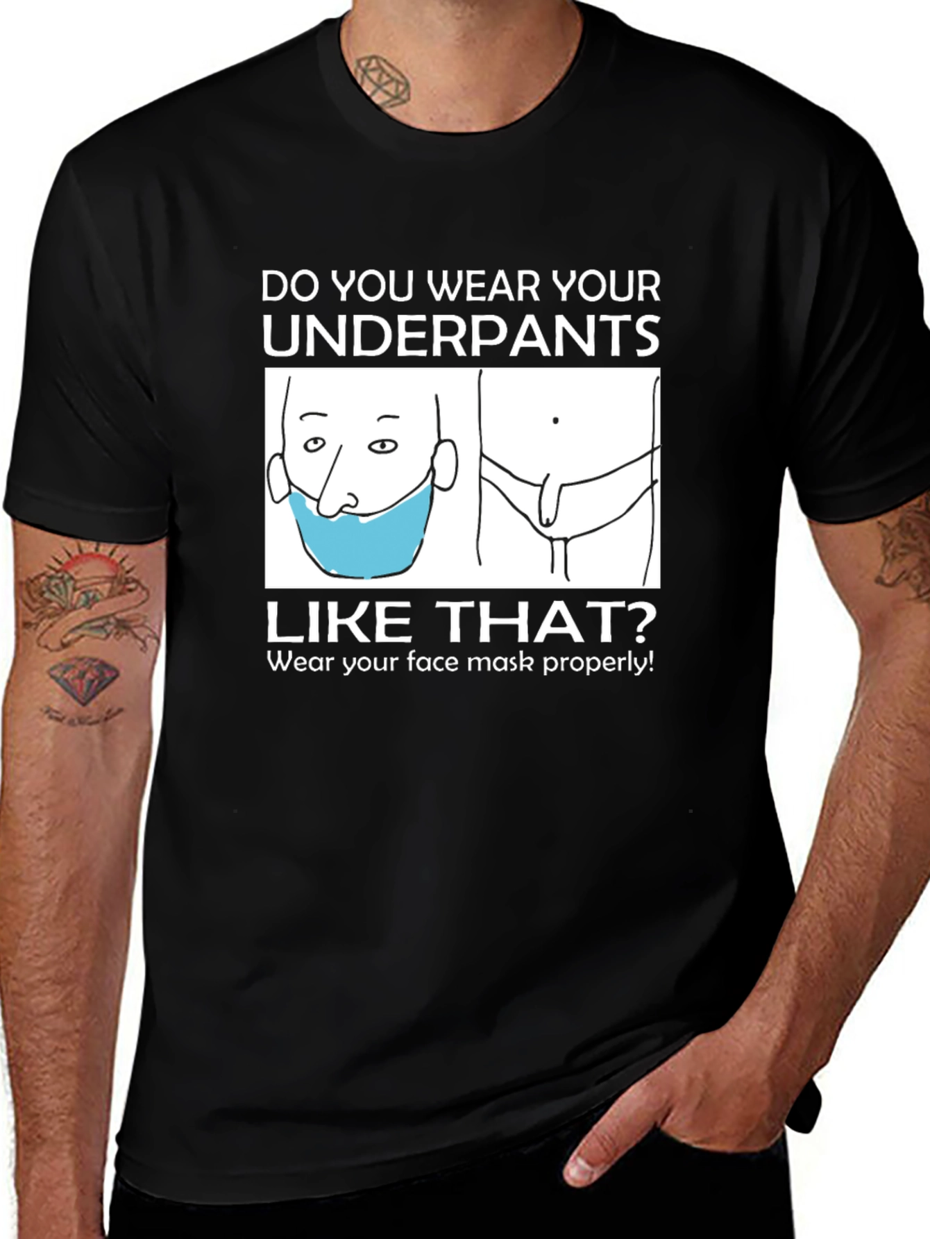 Variant 29 of Funny Underpants Mask T-Shirt