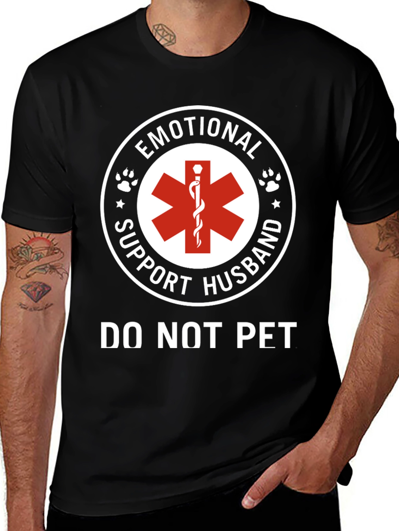 Variant 20 of Emotional Support Husband T-Shirt - Do Not Pet