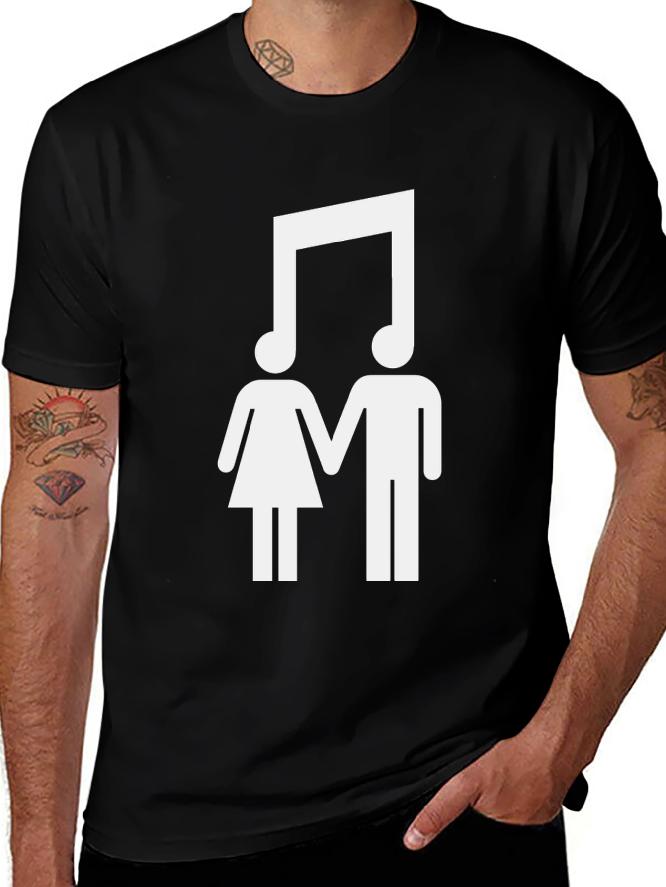 Variant 5 of Musical Couple T-Shirt - Unisex Black Tee