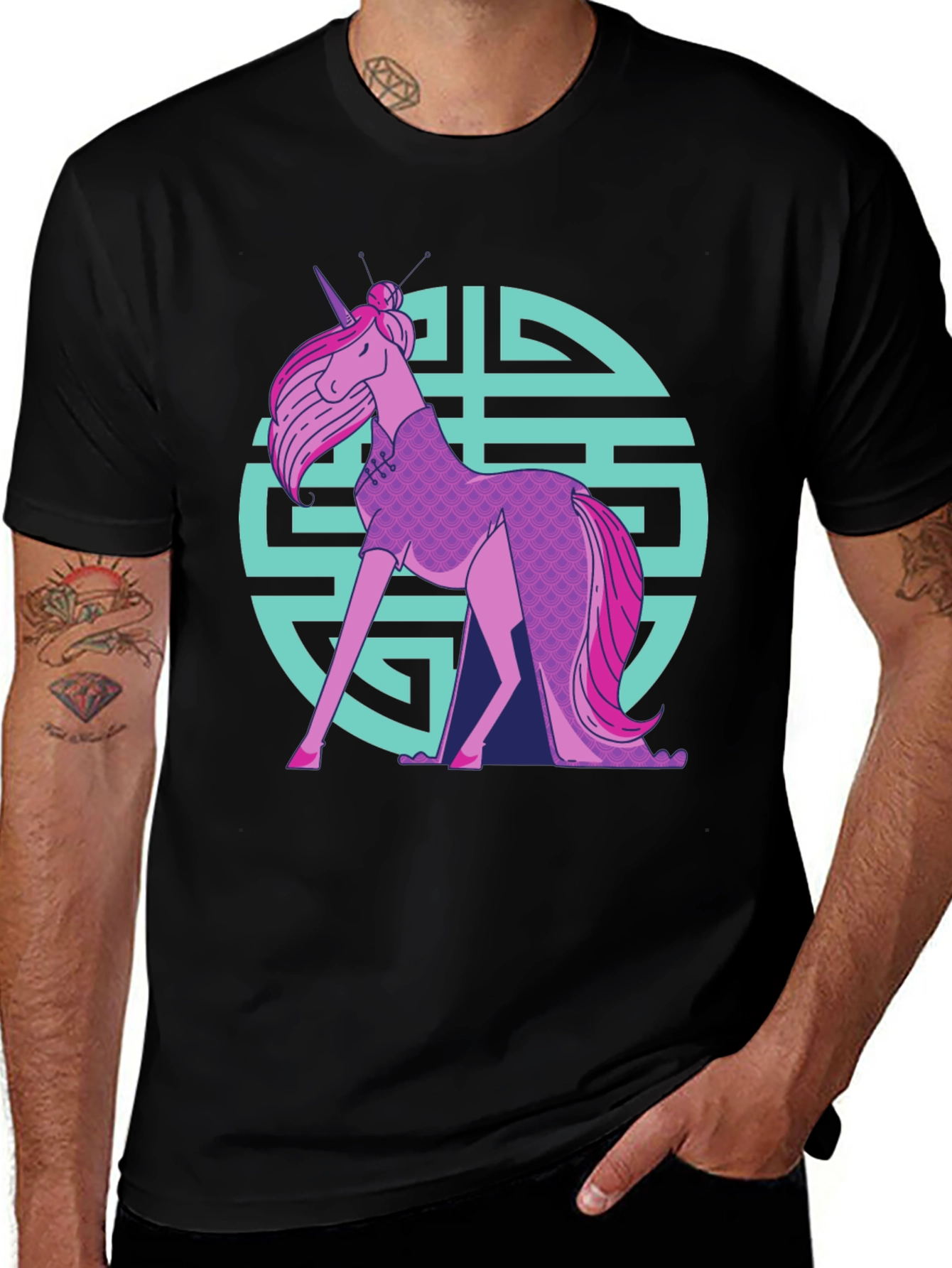 Variant 23 of Unicorn Chinese Dress T-Shirt