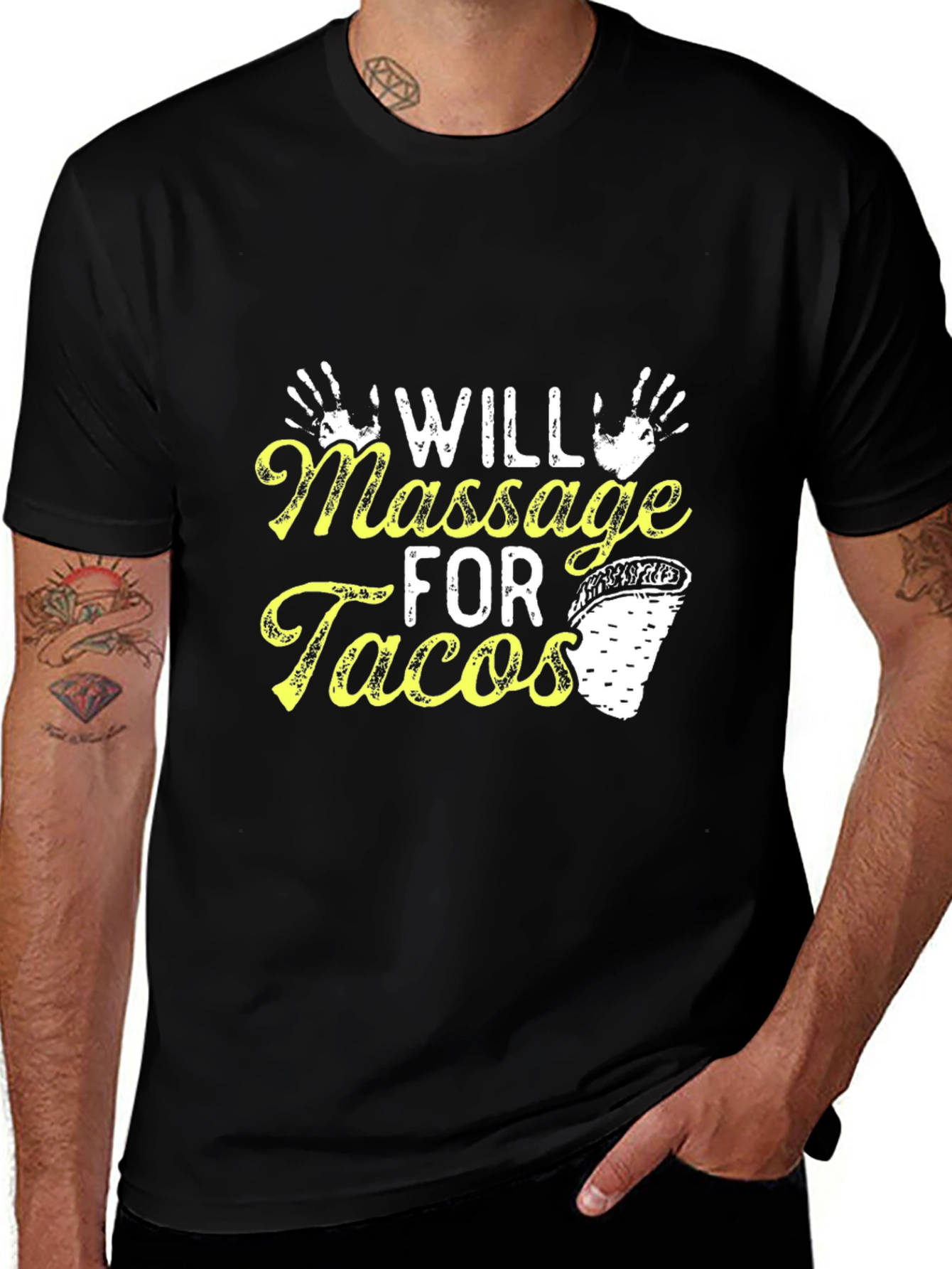Variant 17 of Massage for Tacos Black T-Shirt