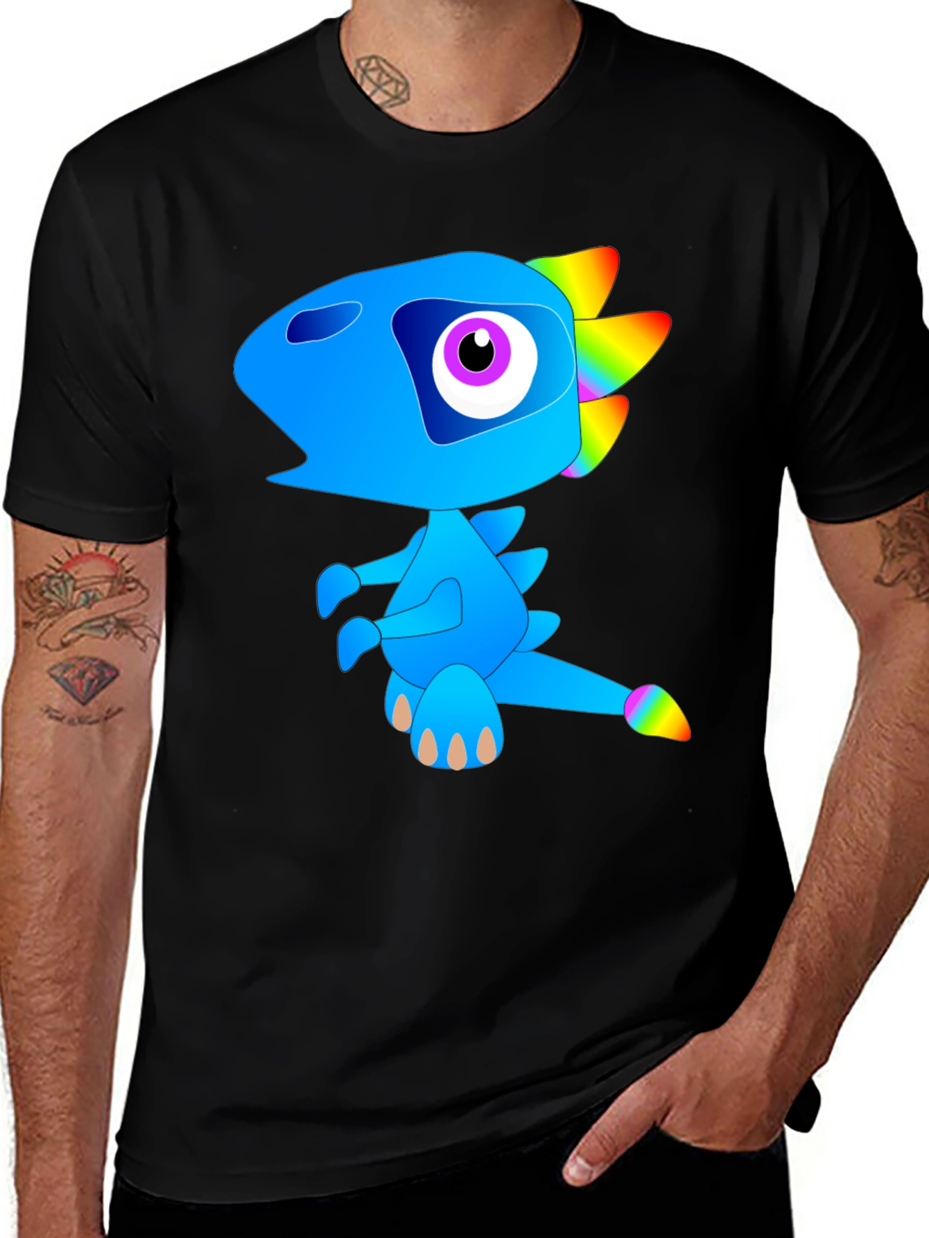 Variant 10 of Funky Blue Dinosaur Graphic Tee