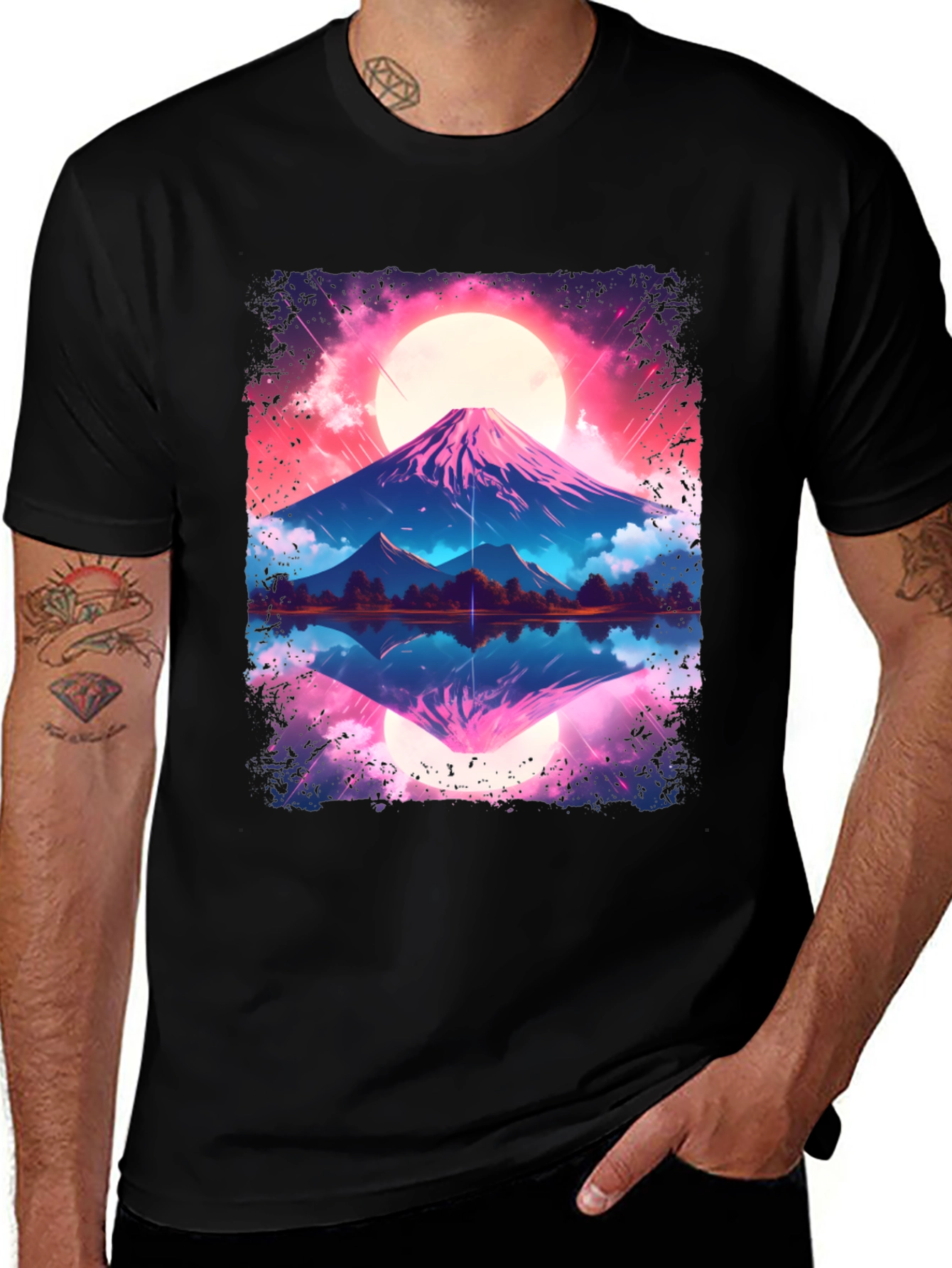 Mount Fuji Sunset Graphic Tee