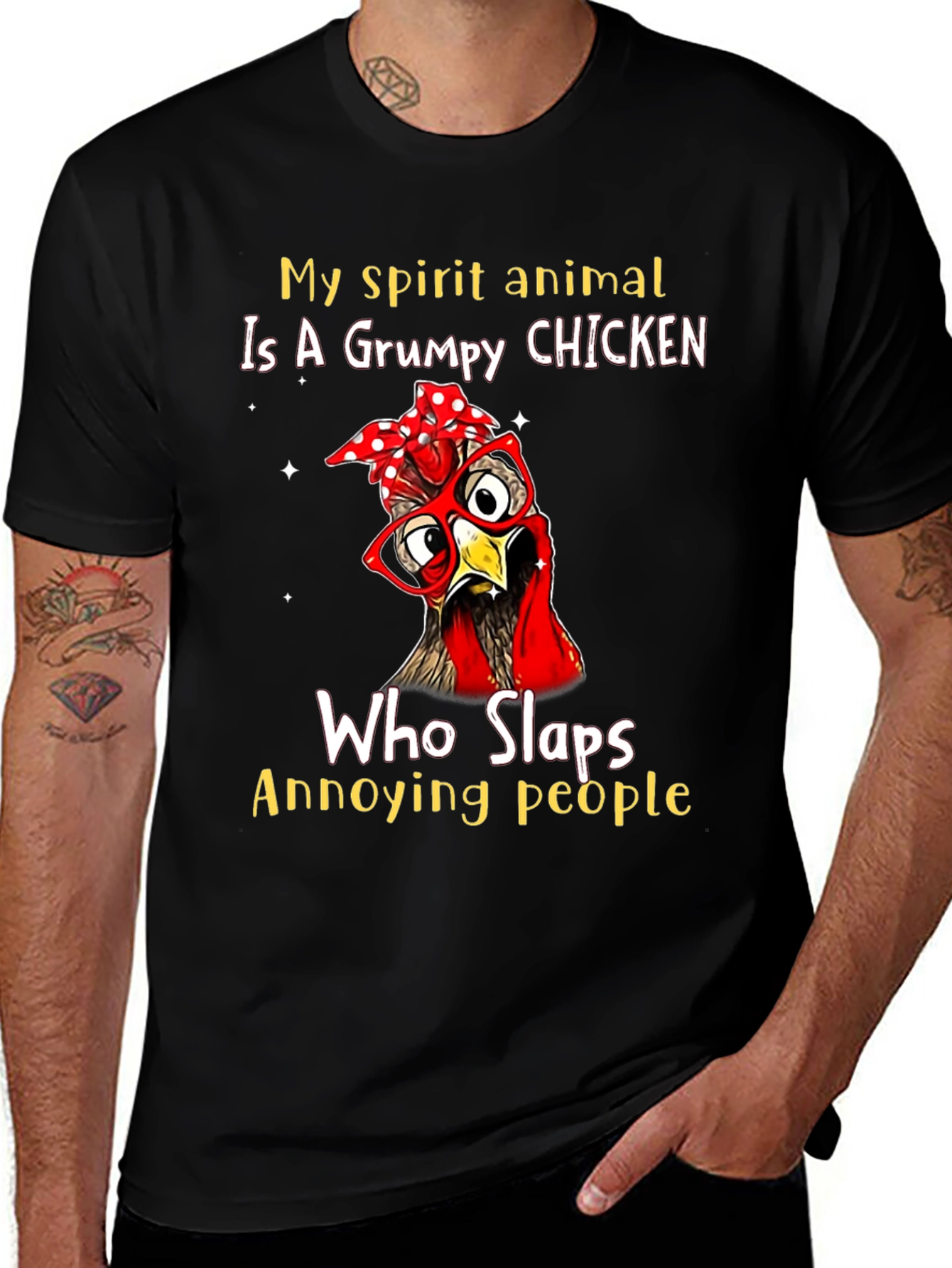 Variant 3 of Grumpy Chicken Spirit Animal T-Shirt - Funny Novelty Tee
