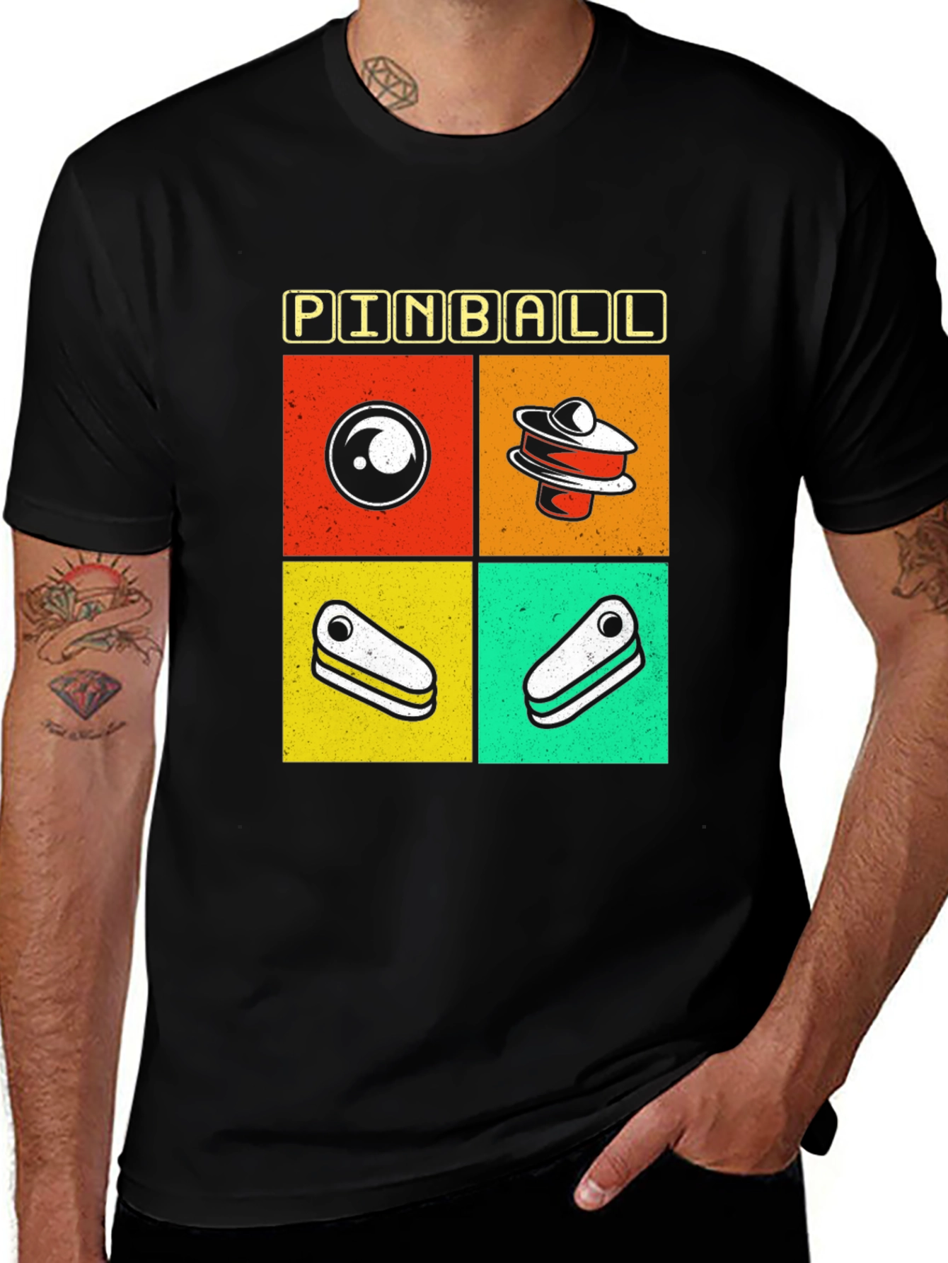 Variant 11 of Retro Pinball Graphic Tee - Vintage Gamer Shirt