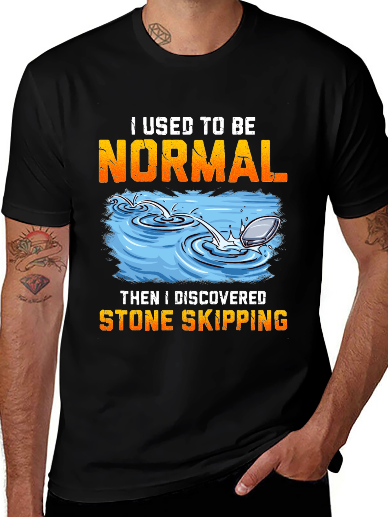 Variant 12 of Stone Skipping T-Shirt - I Used To Be Normal Tee