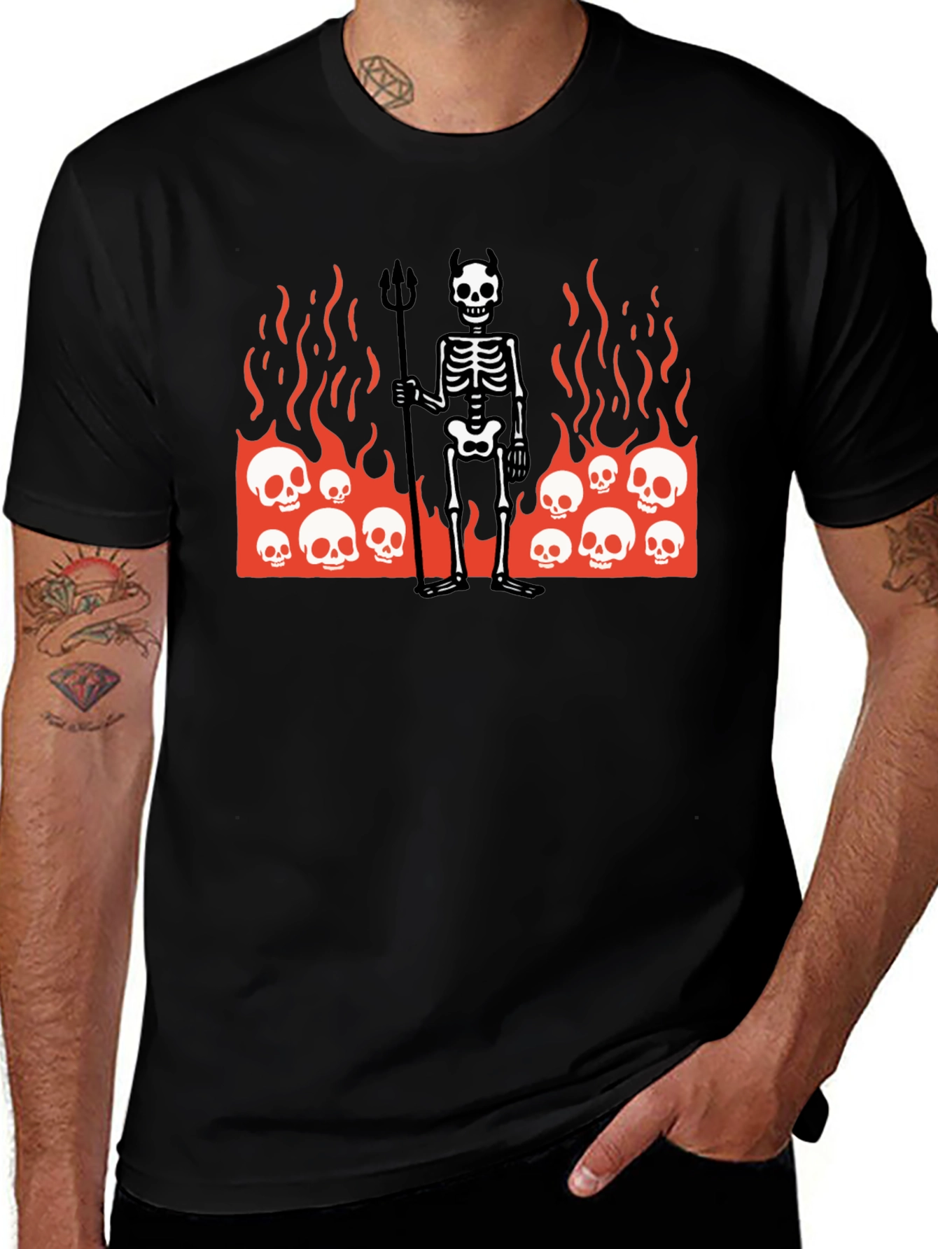 Variant 2 of Inferno Skeleton Graphic T-Shirt