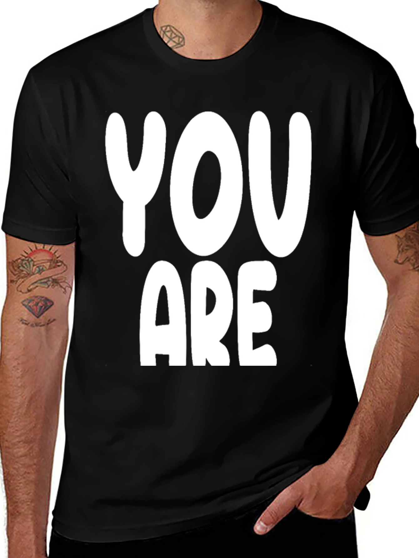 Black You Are Graphic Print T-Shirt main image