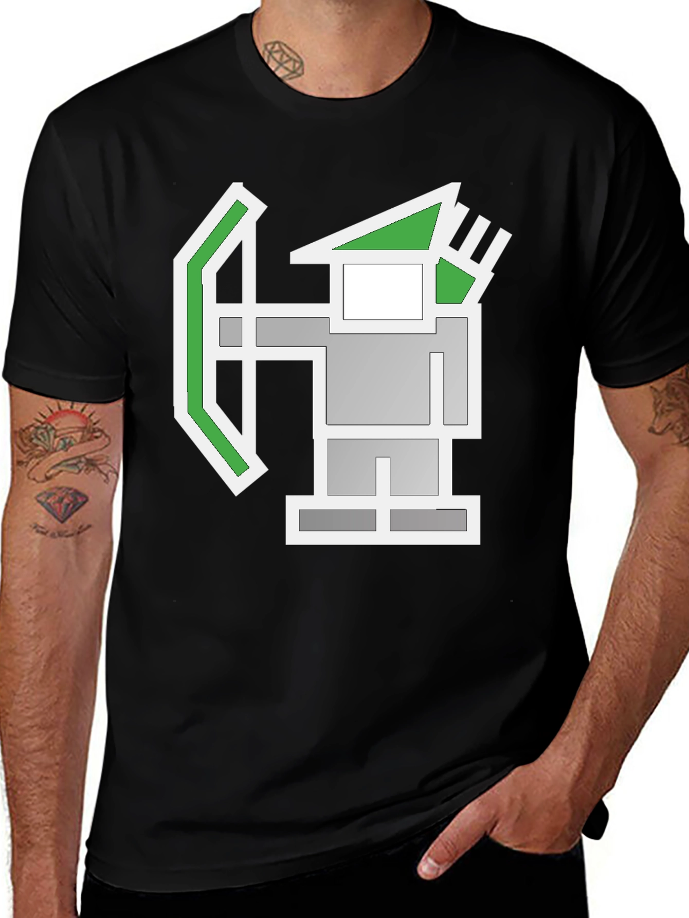 Variant 11 of Pixel Archer Black T-Shirt - Gaming Tee