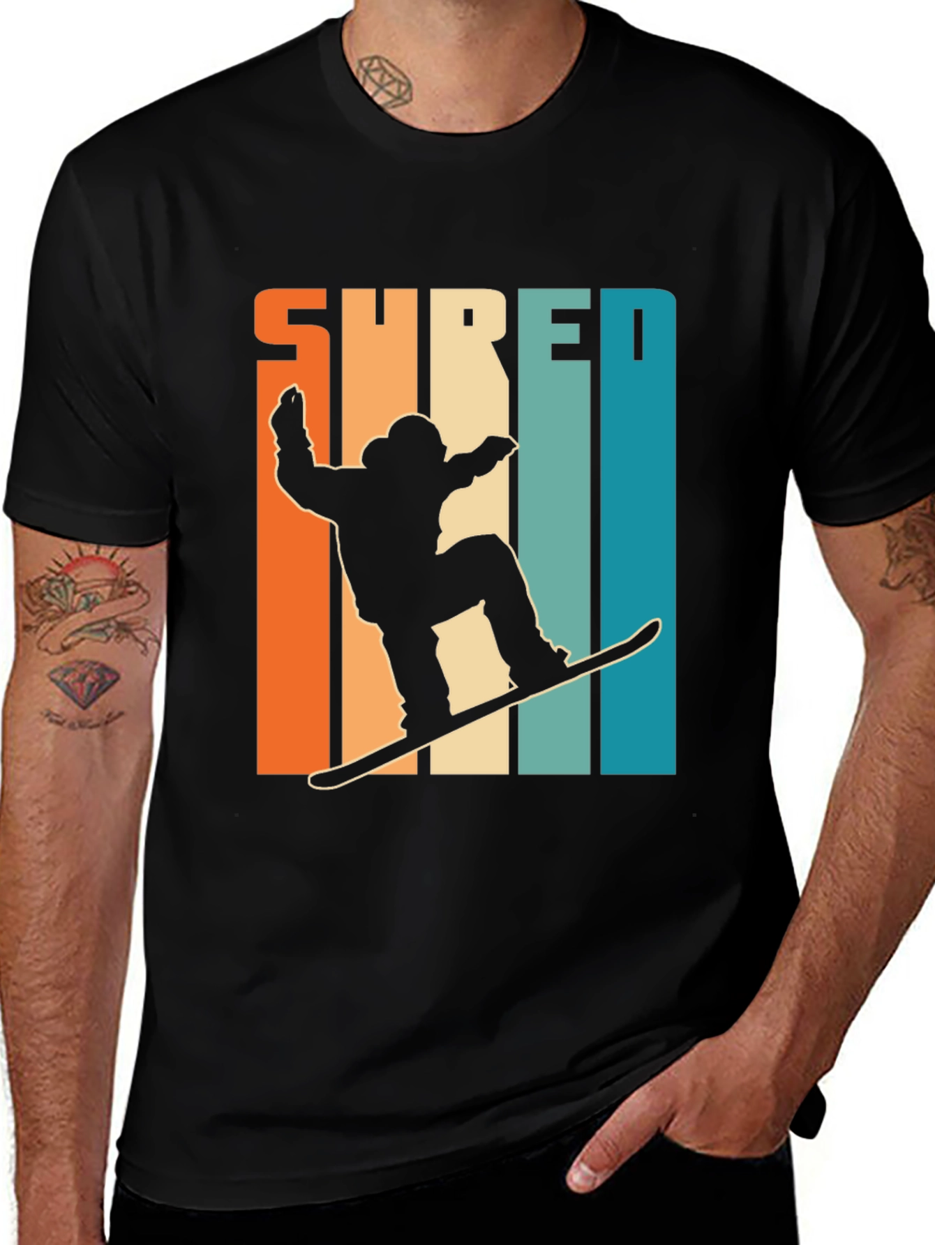 Variant 14 of Shred Retro Snowboard Graphic T-Shirt