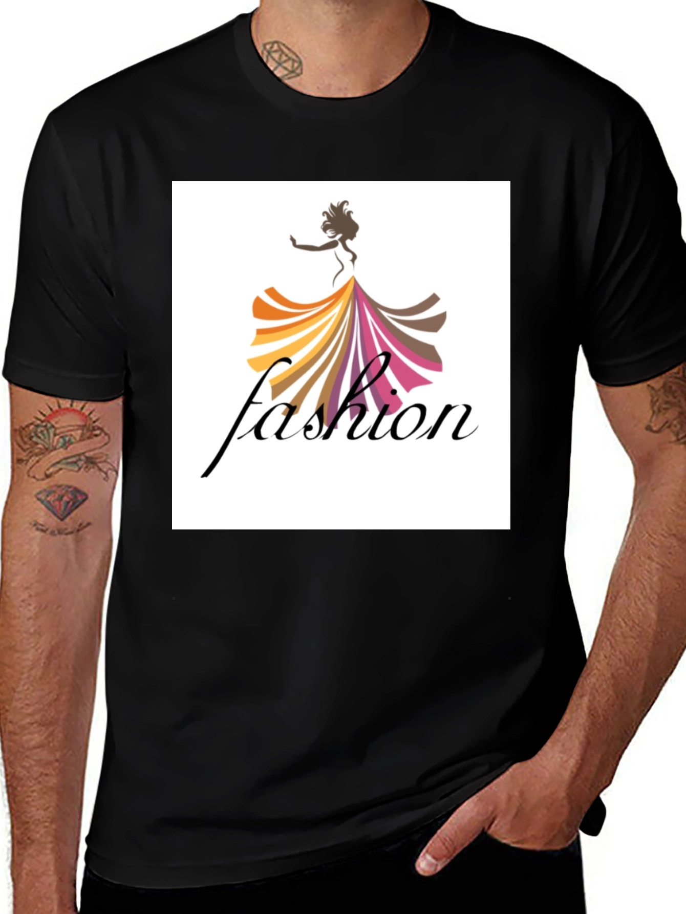 Variant 19 of Men's Black Fashion Graphic Tee
