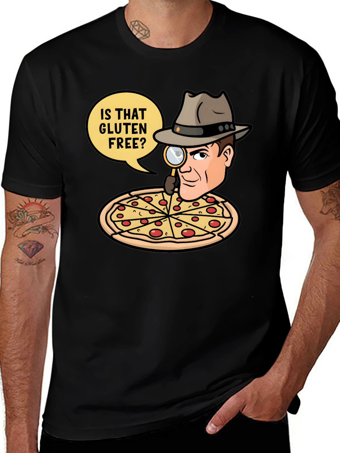 Is That Gluten Free? Detective Pizza T-Shirt