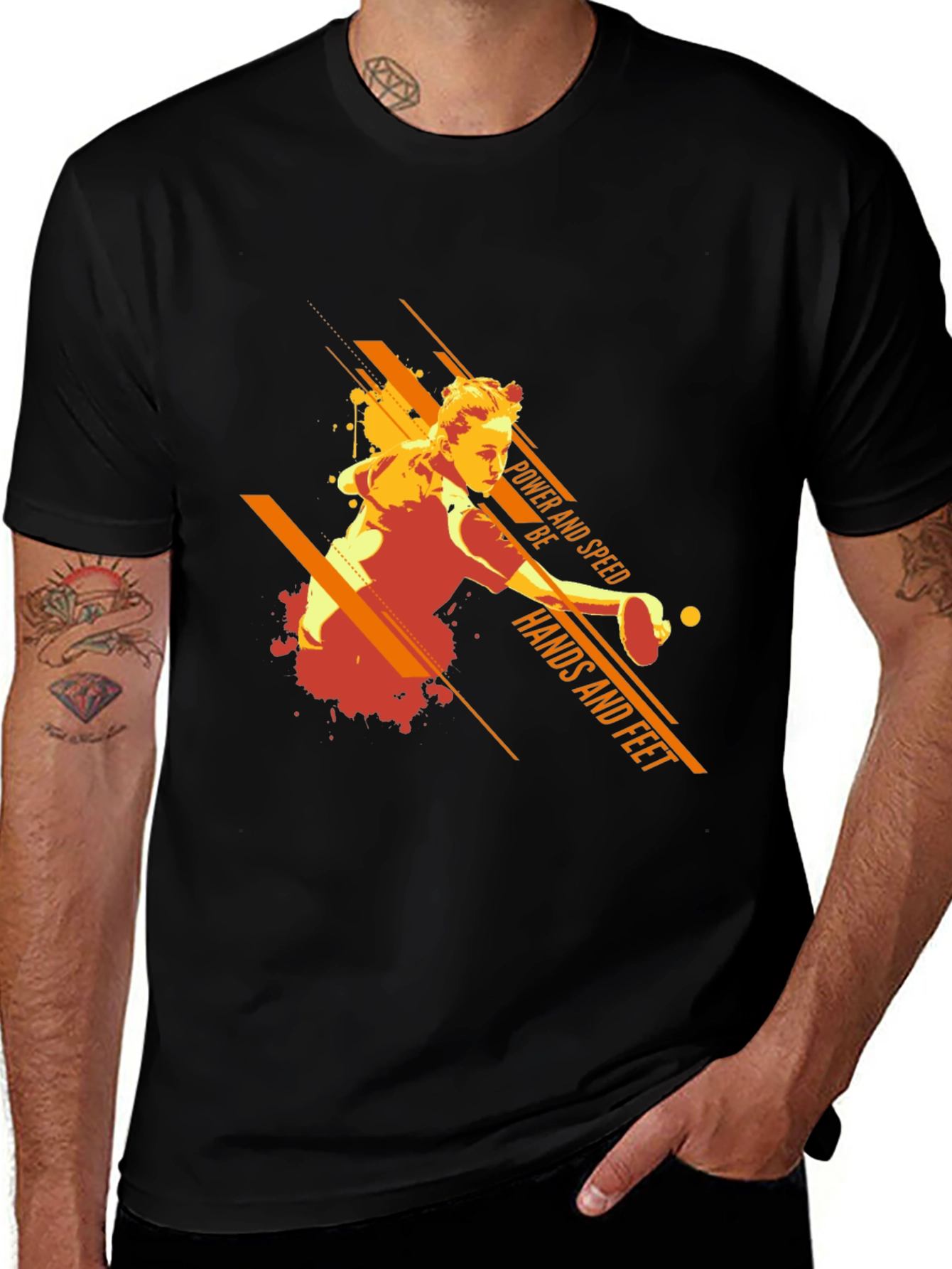 Variant 25 of Table Tennis Graphic T-Shirt: Power & Speed