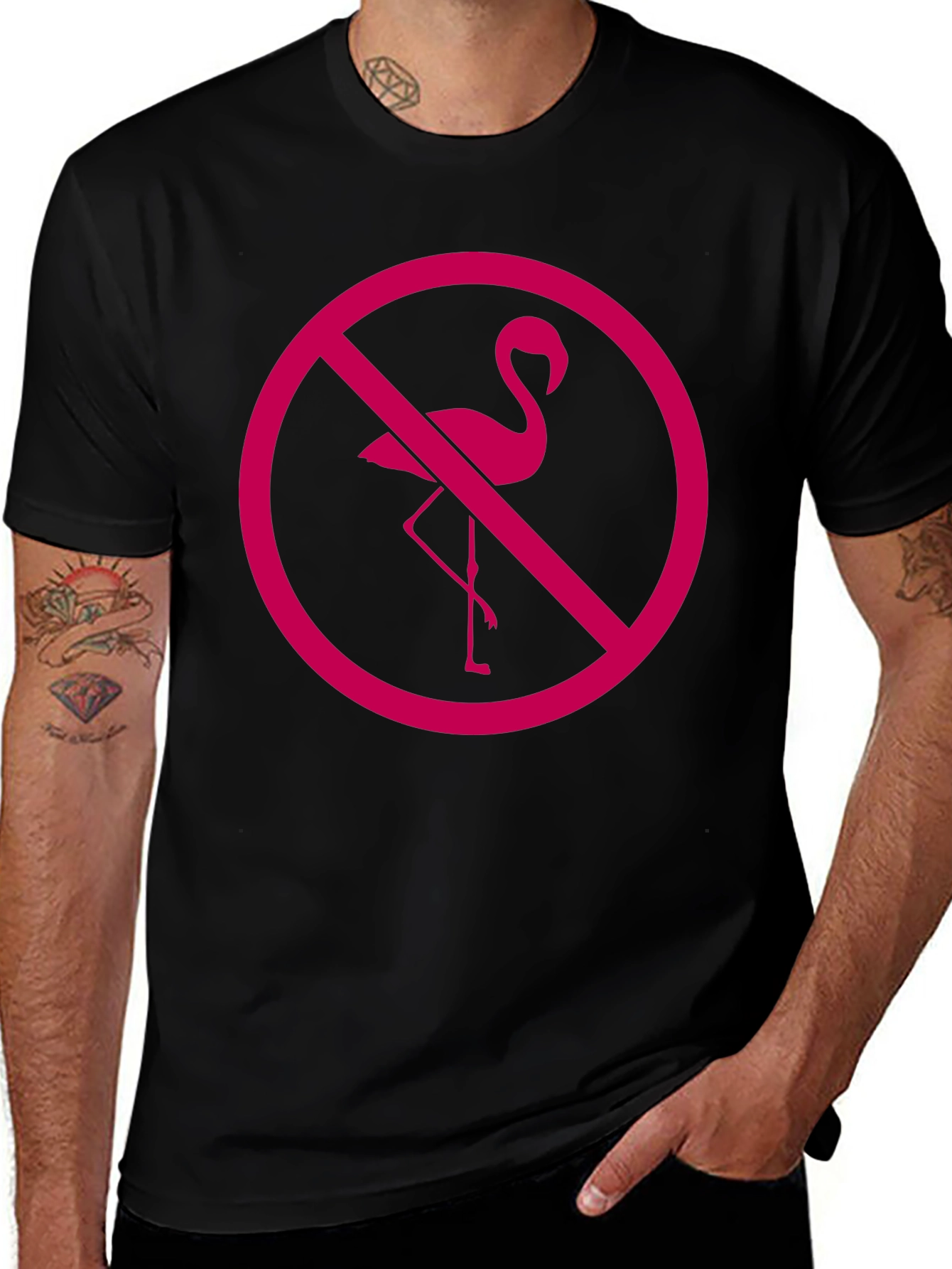 Variant 15 of No Flamingos Allowed Black T-Shirt