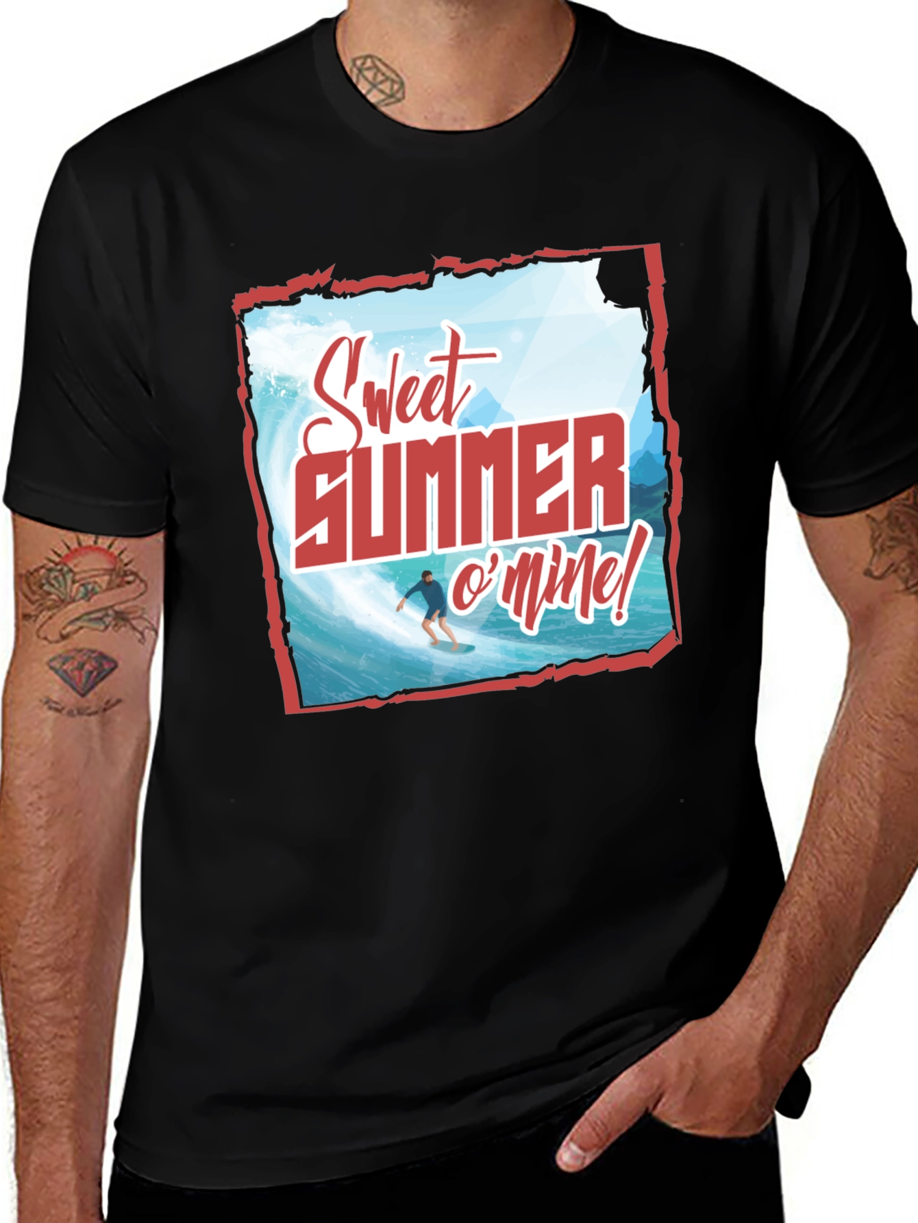Variant 13 of Sweet Summer T-Shirt - Surfing Design
