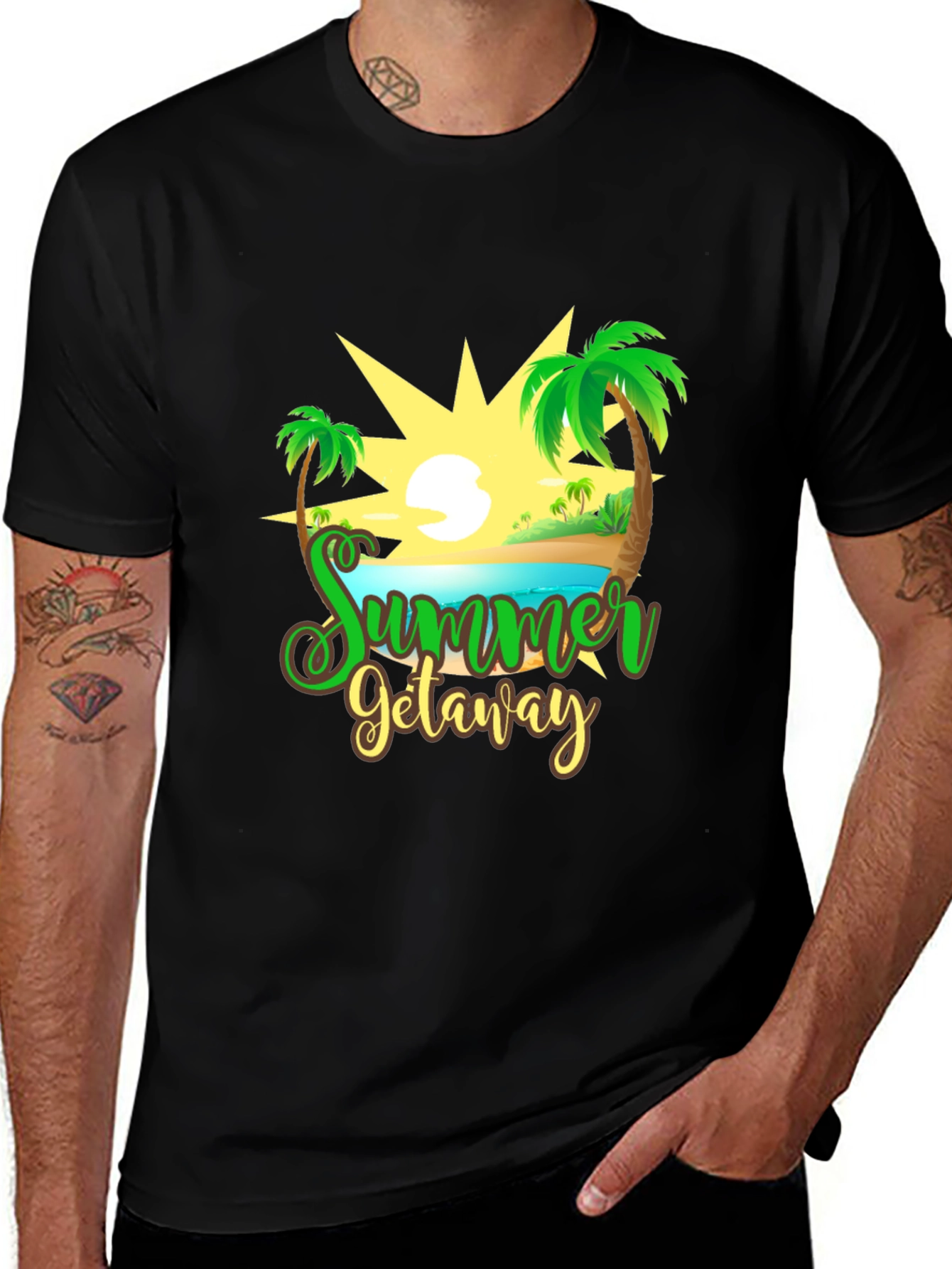 Variant 3 of Summer Getaway Black T-Shirt