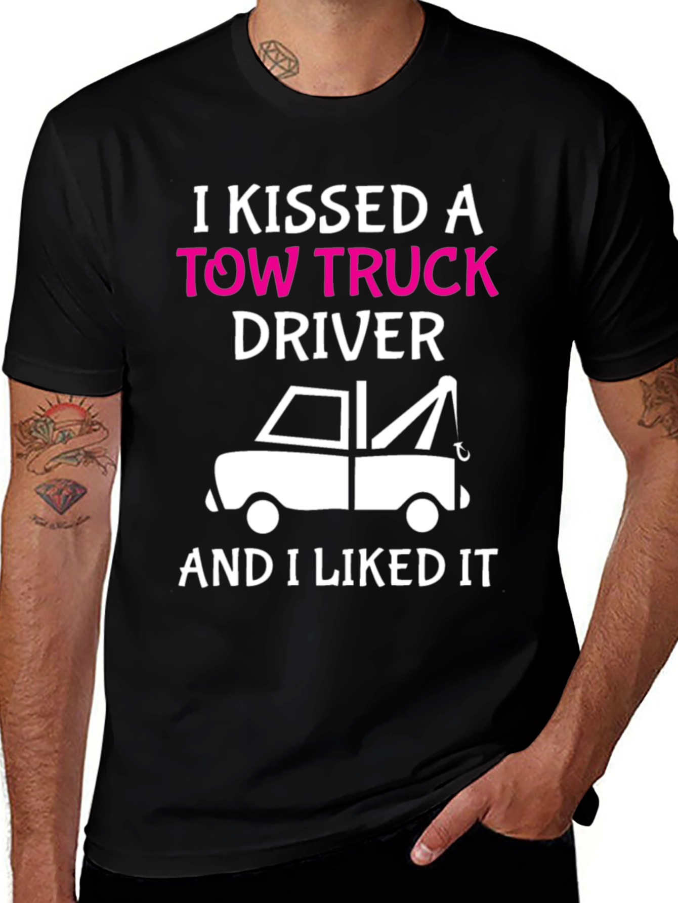 Variant 7 of Tow Truck Driver T-Shirt Funny Saying Kissed a Tow Truck