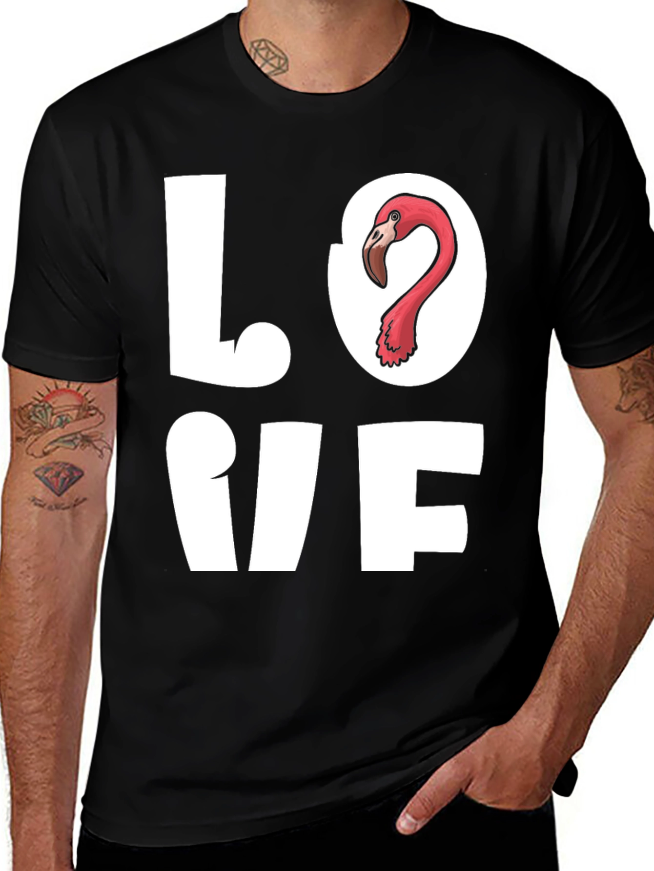 Variant 20 of Flamingo Love T-Shirt - Novelty Graphic Tee