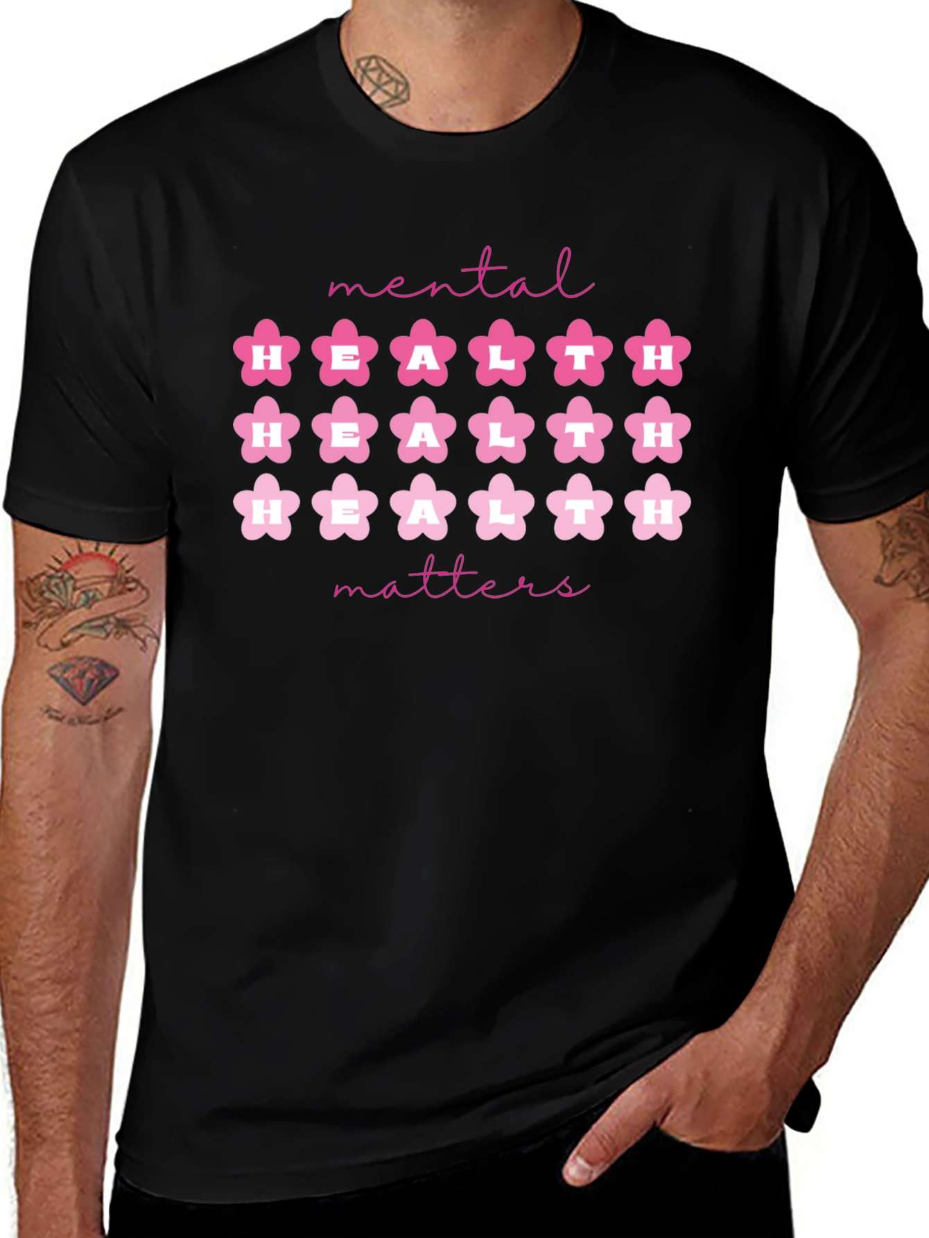 Variant 9 of Mental Health Matters Floral Graphic T-Shirt