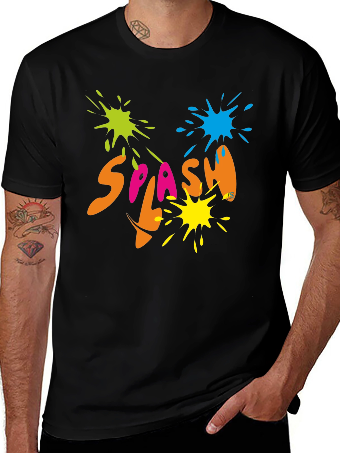 Variant 29 of Splash Graphic Black T-Shirt
