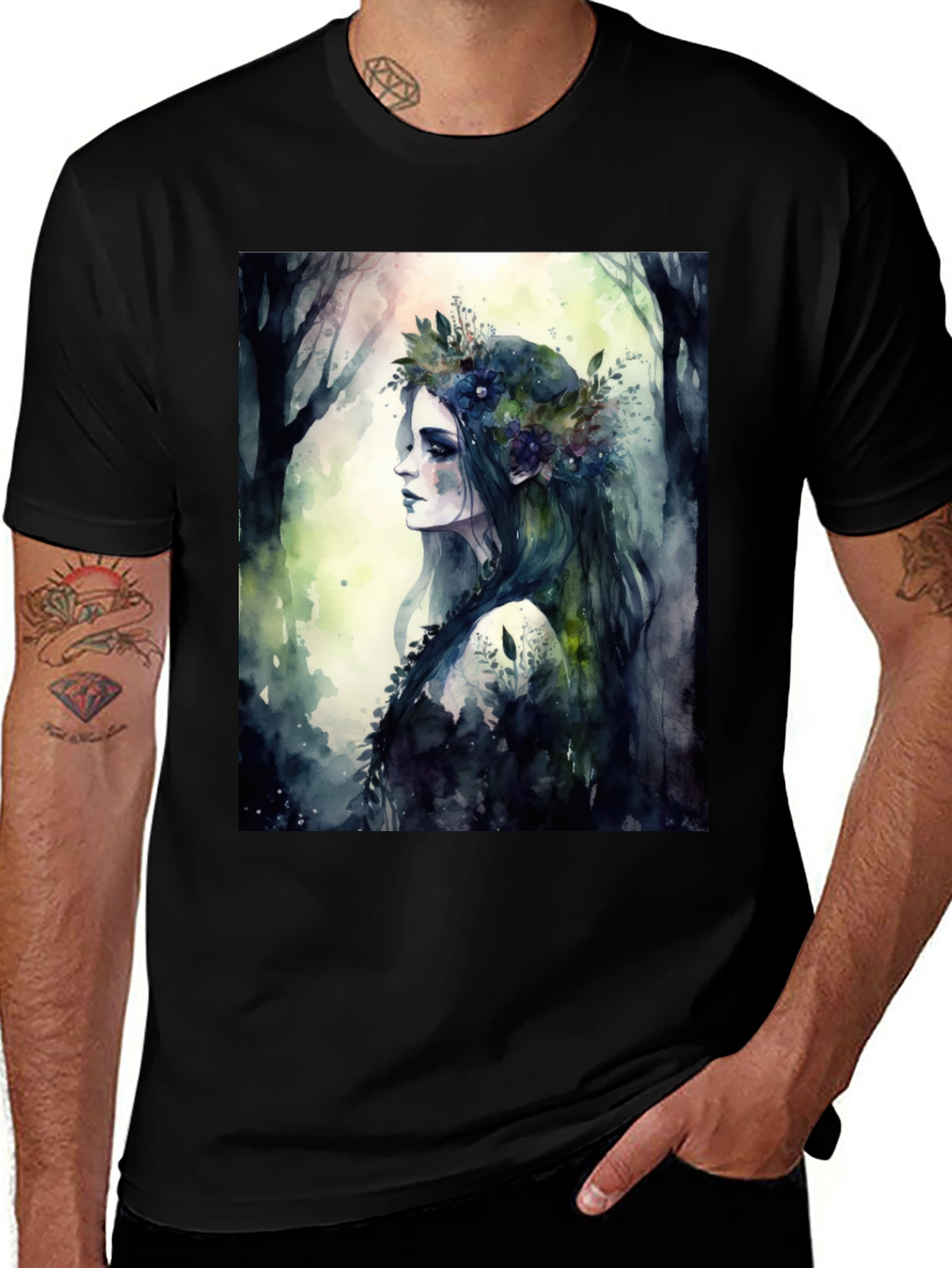 Variant 9 of Watercolor Forest Spirit T-Shirt
