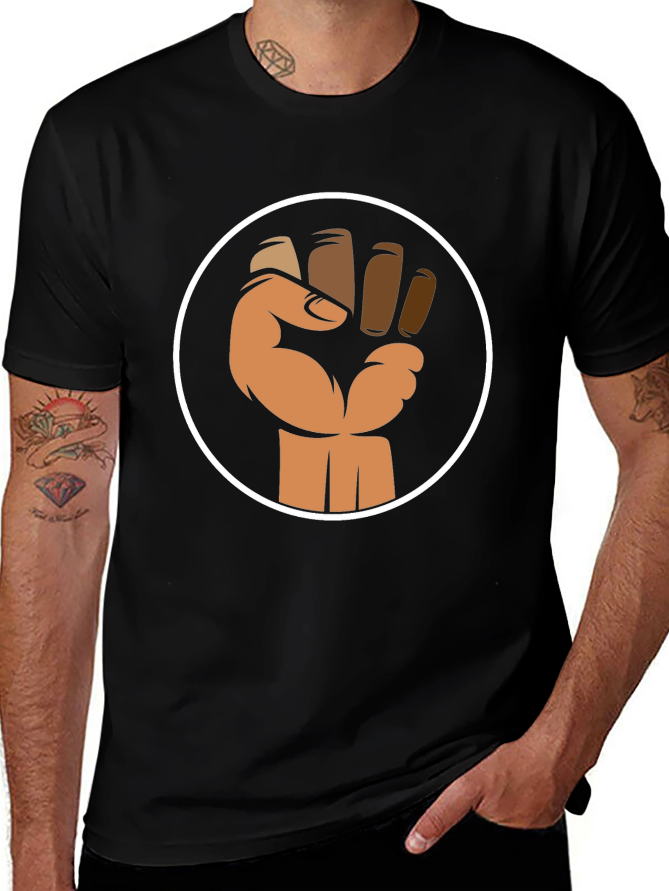 Variant 5 of Empowered Fist Graphic Tee - Black