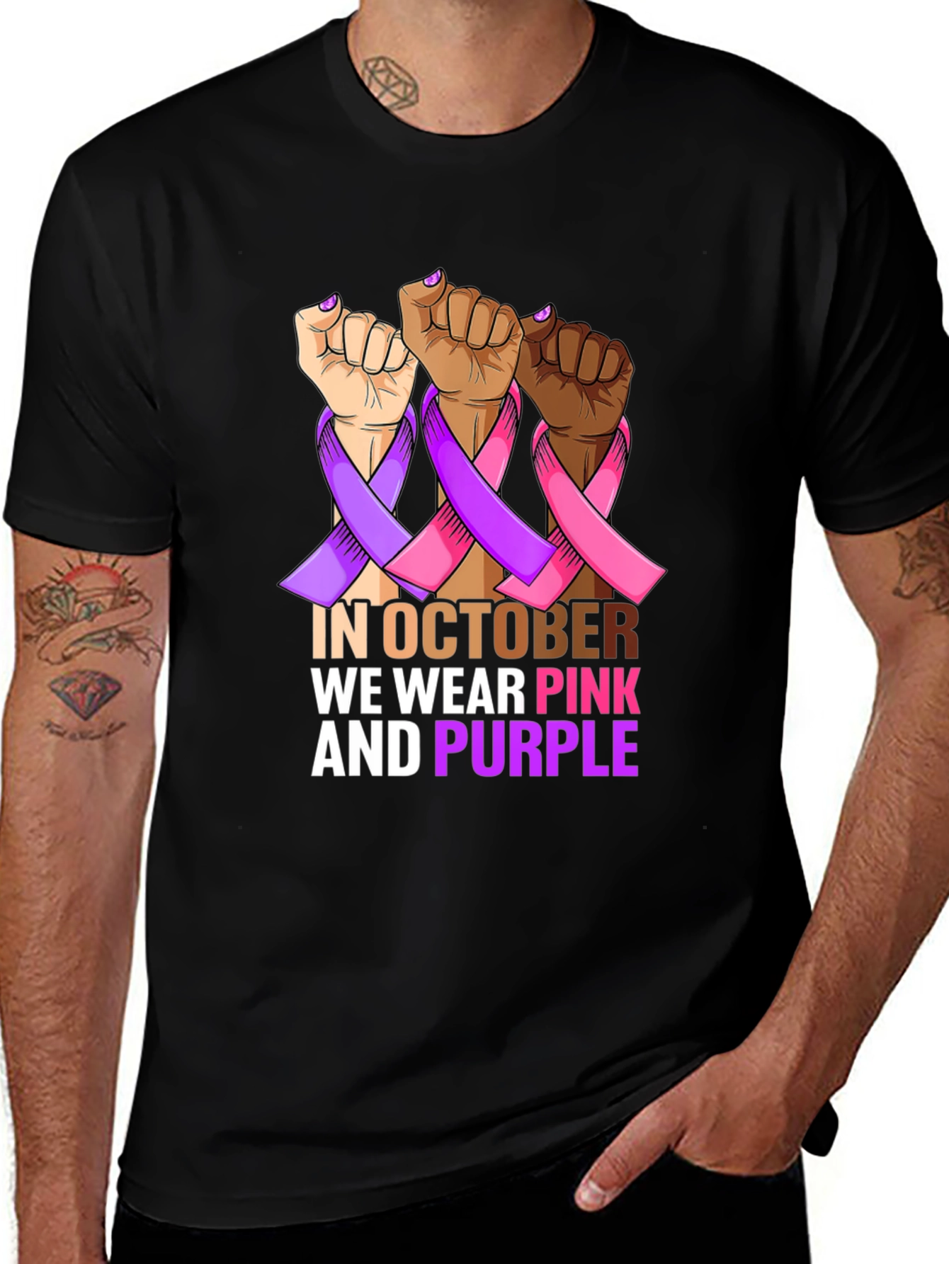 Variant 26 of In October We Wear Pink and Purple T-Shirt