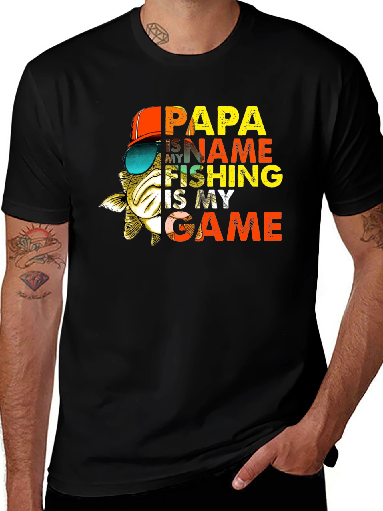 Variant 22 of Papa Fishing T-Shirt - Name is My Game