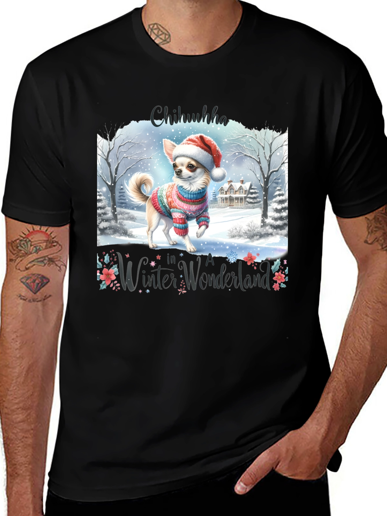 Chihuahua Winter Wonderland Holiday T-Shirt