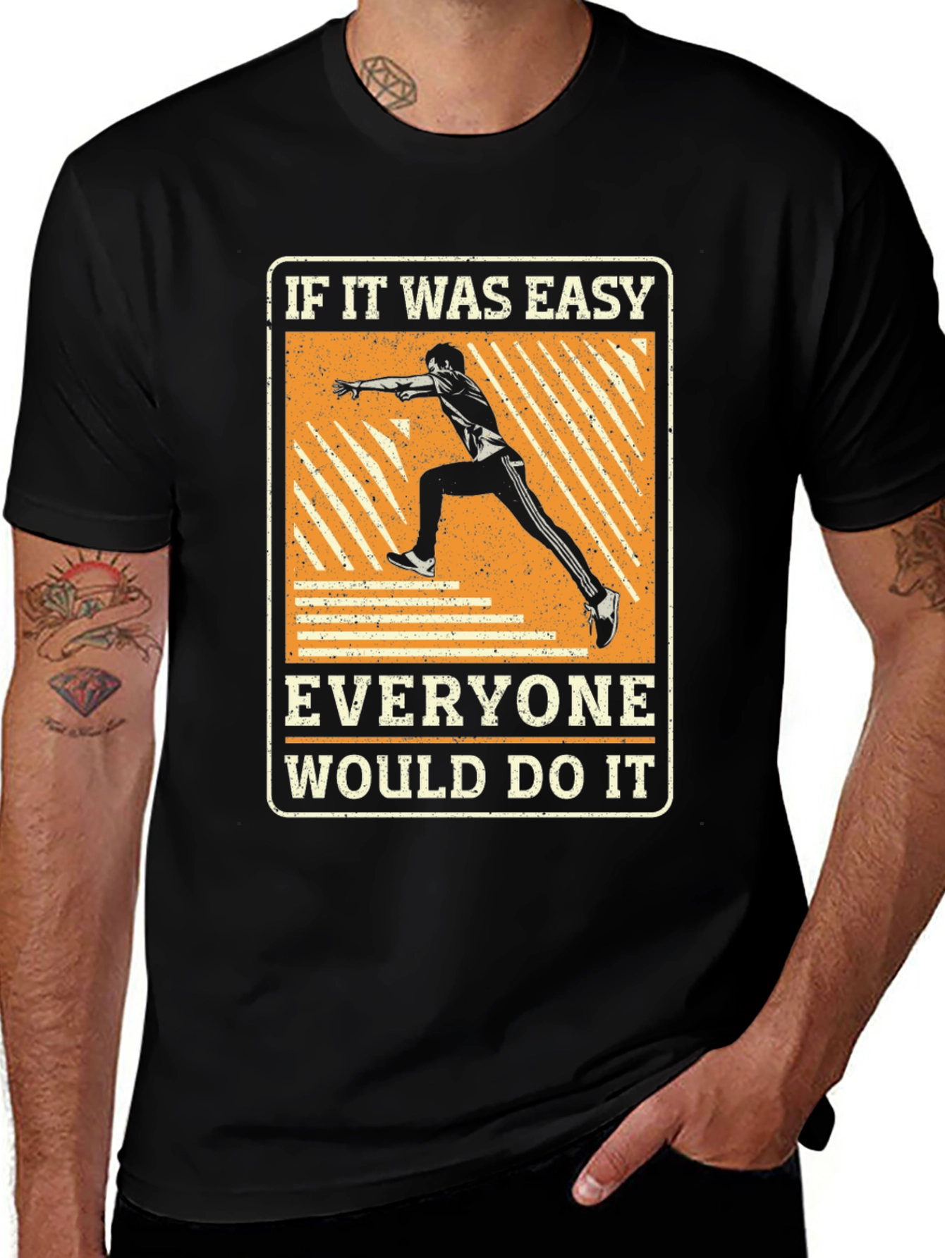 Variant 8 of Motivational Runner T-Shirt - If It Was Easy