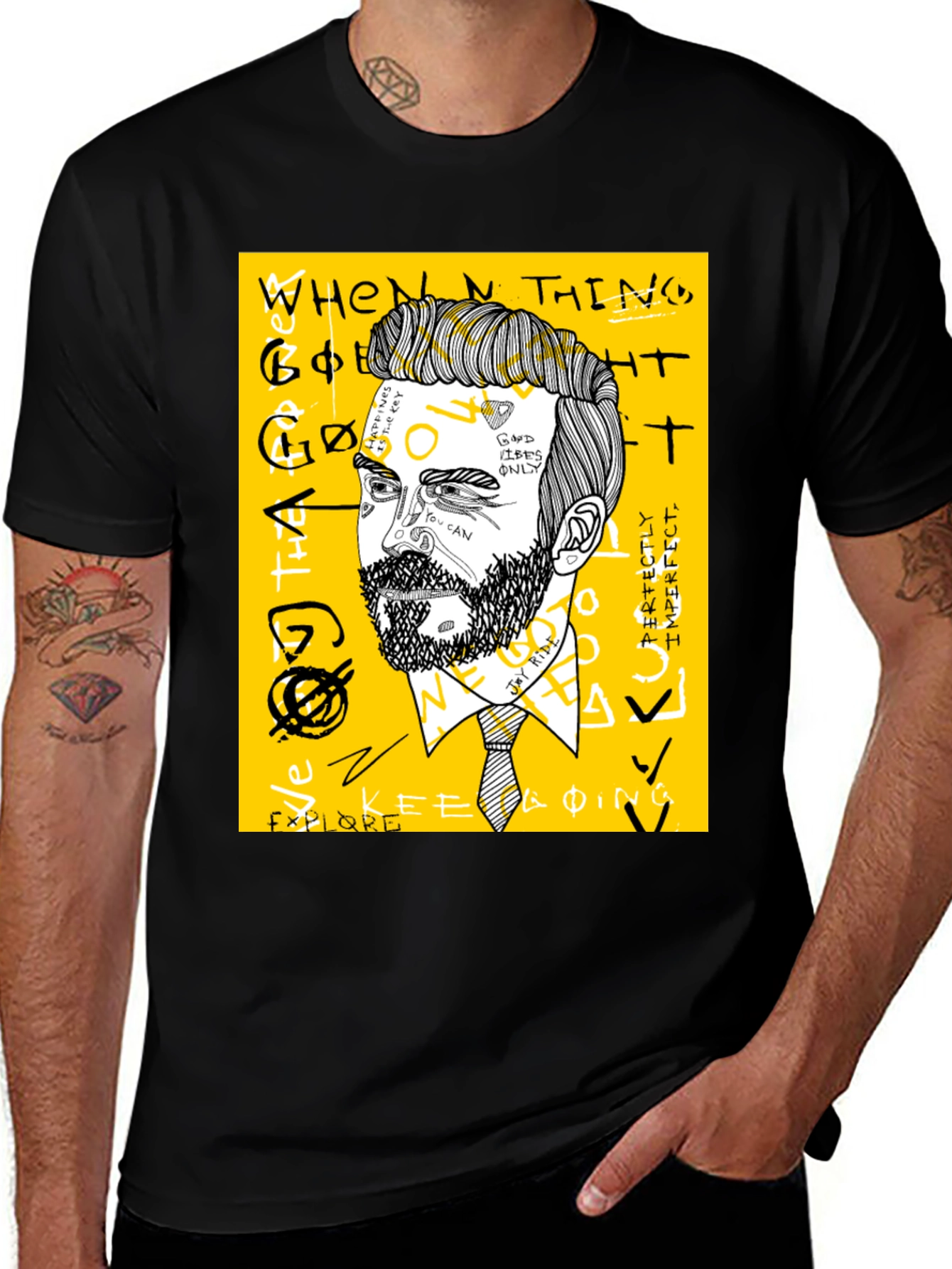 Variant 14 of Men's Graphic Tee - Modern Art Print