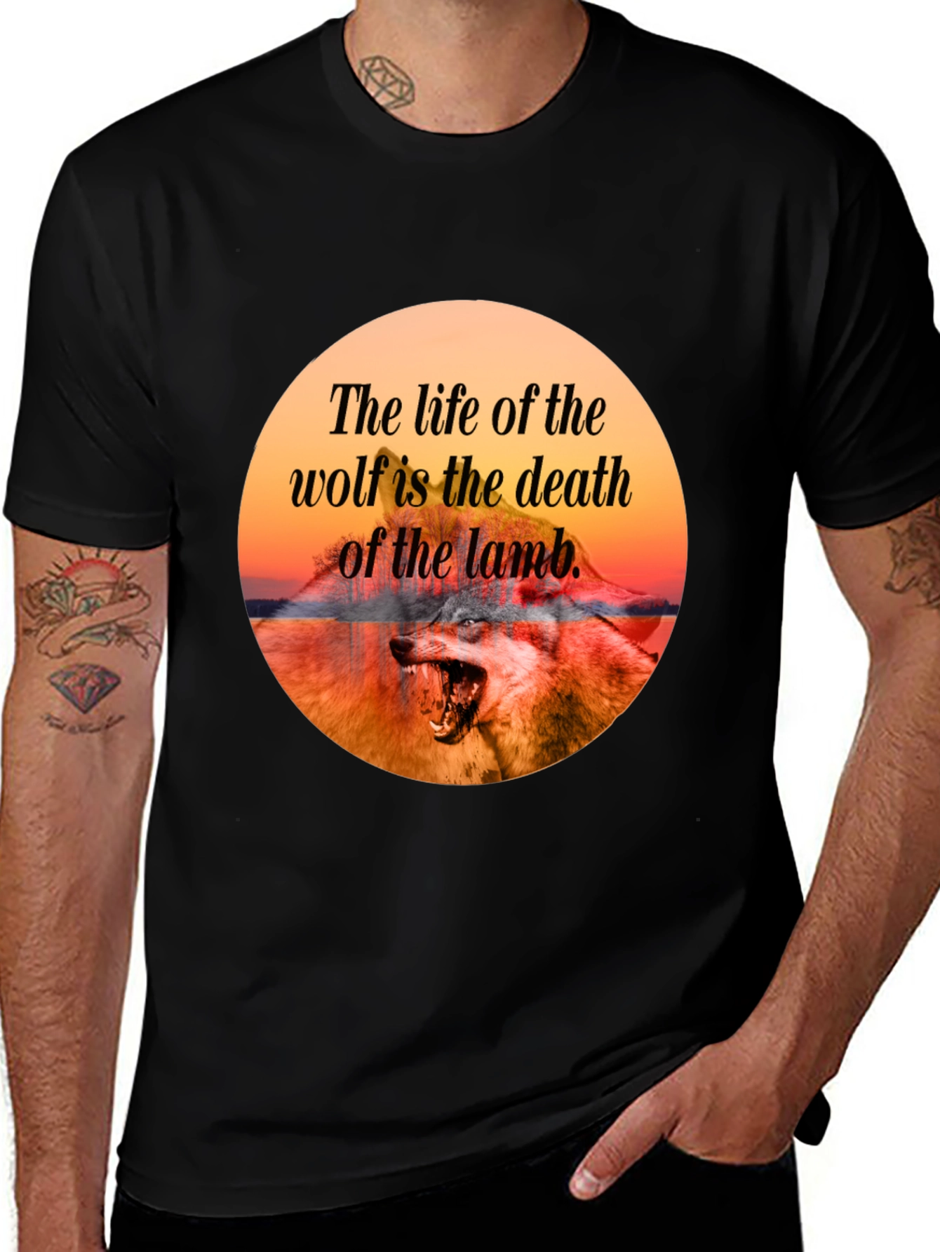 Variant 9 of Wolf Quote T-Shirt - Life and Death Design