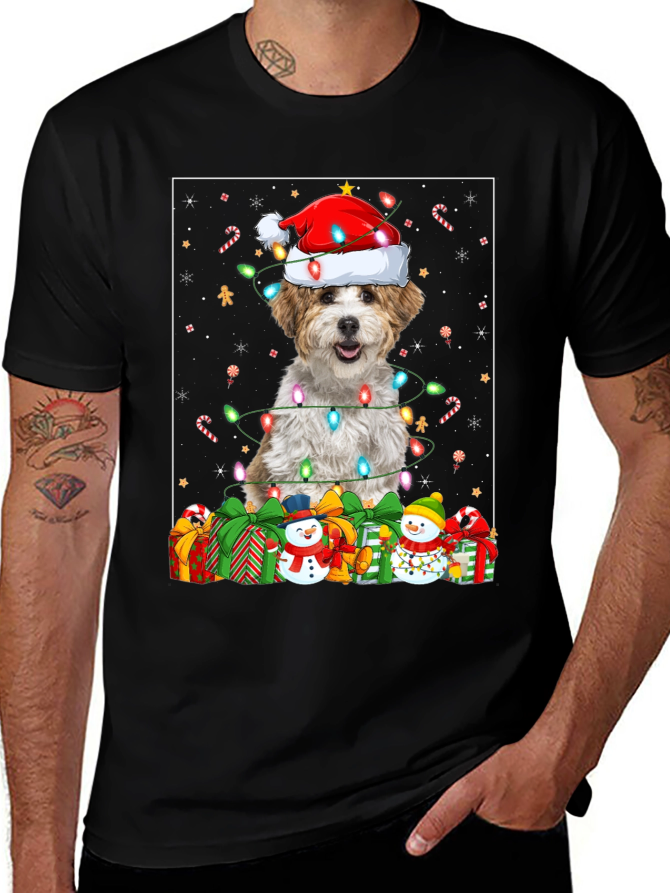 Variant 7 of Festive Dog Christmas T-Shirt