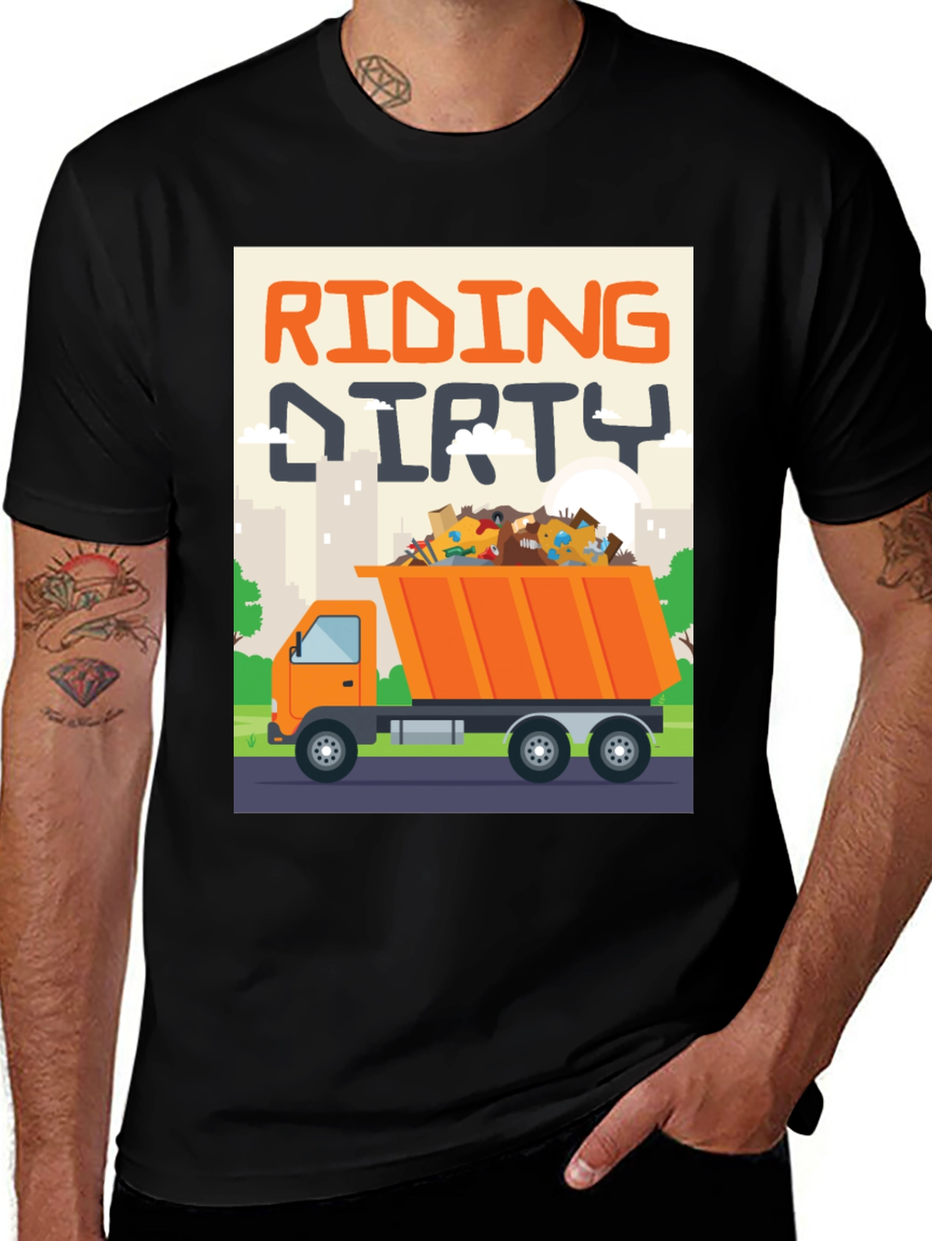 Variant 21 of Riding Dirty Dump Truck T-Shirt
