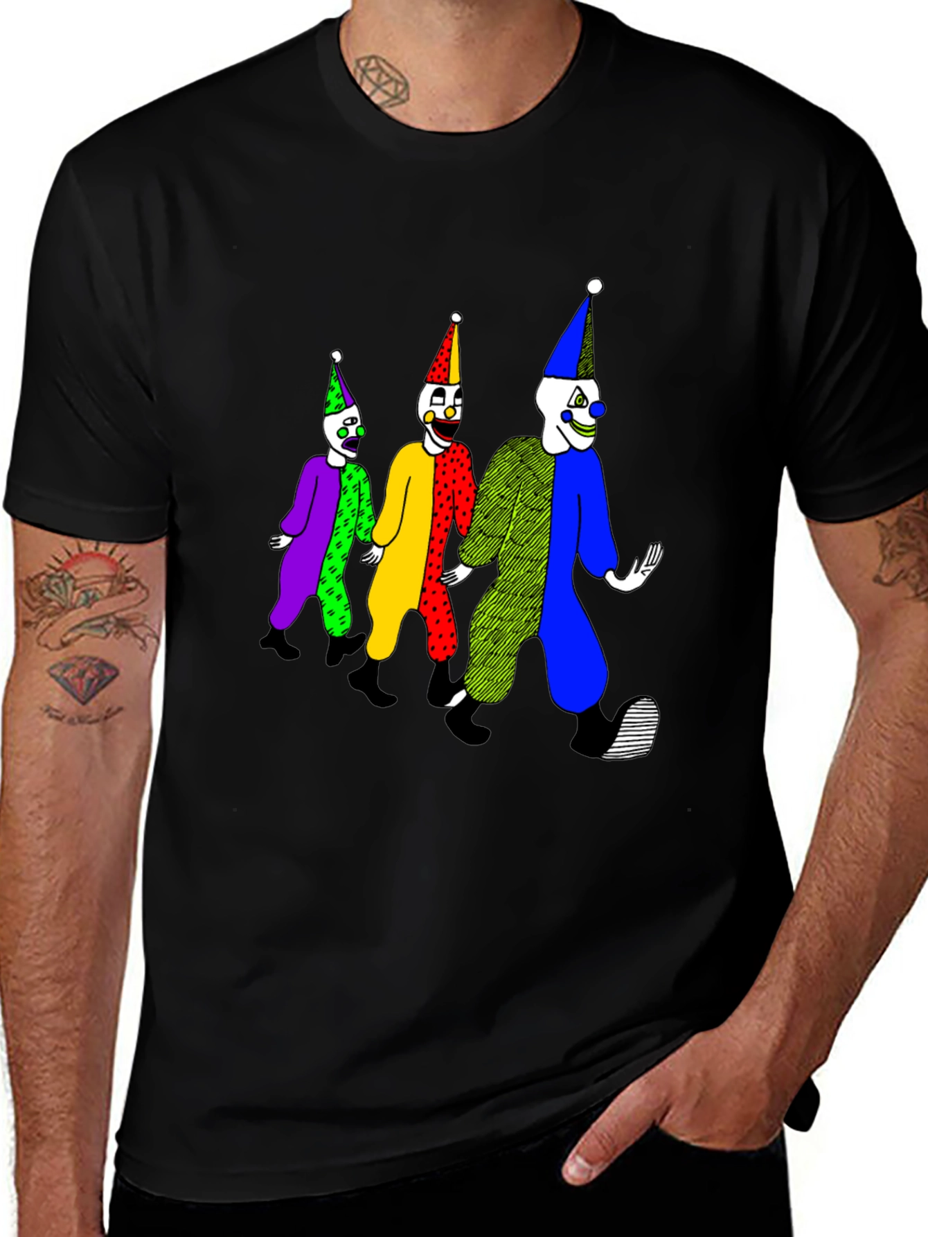 Clown Parade Graphic Tee - Bold Black T-Shirt
