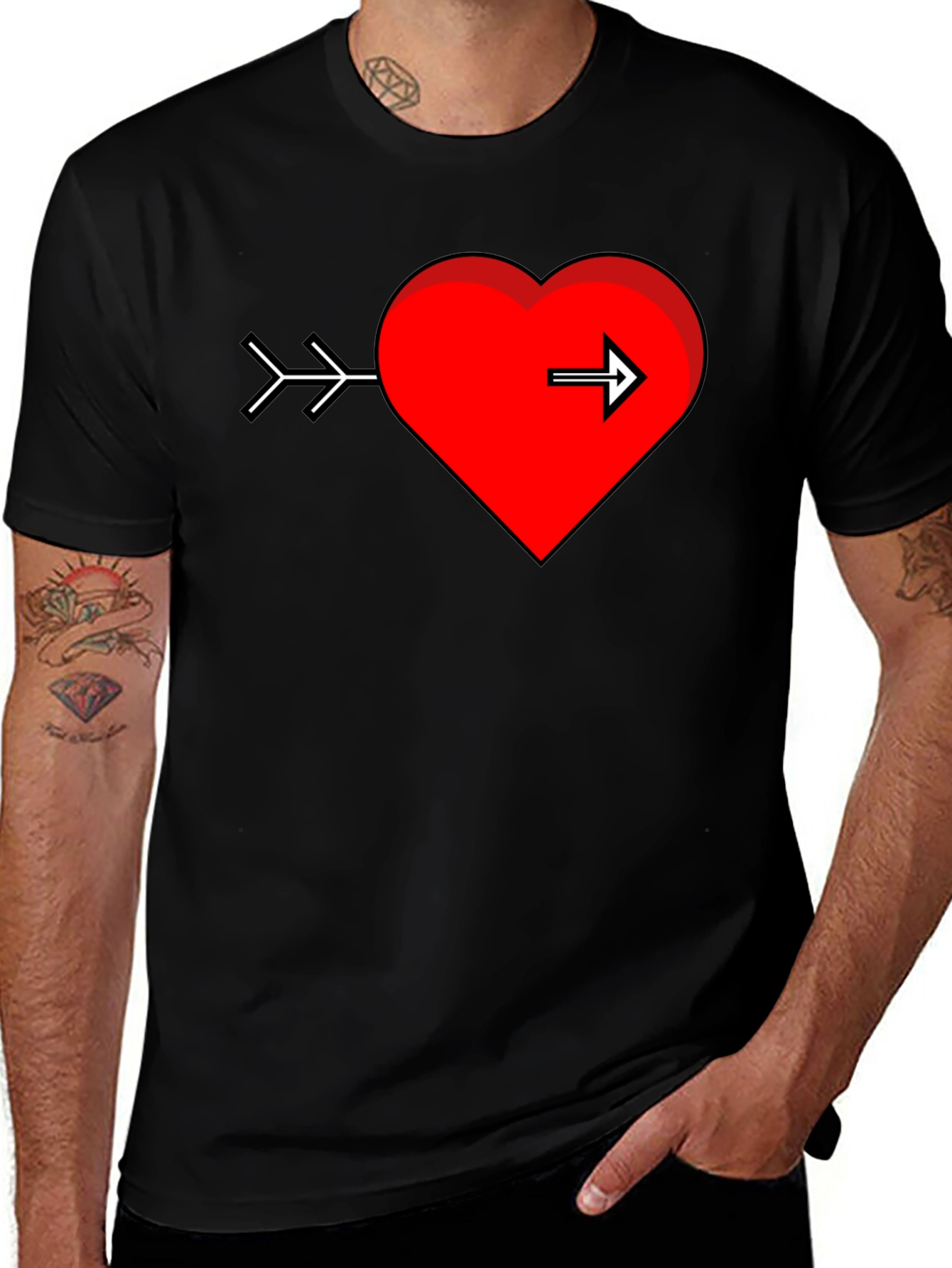 Variant 24 of Heart Arrow Graphic Tee - Black T-Shirt