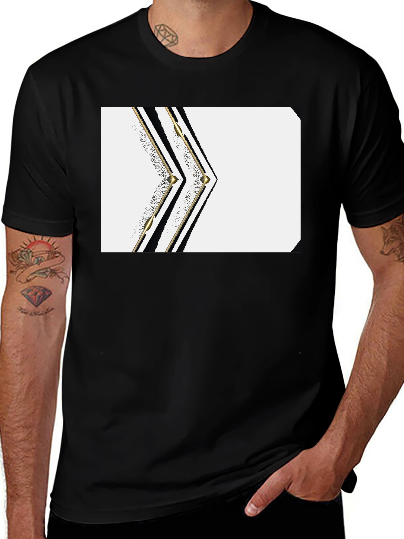 Variant 6 of Modern Geometric Black T-Shirt