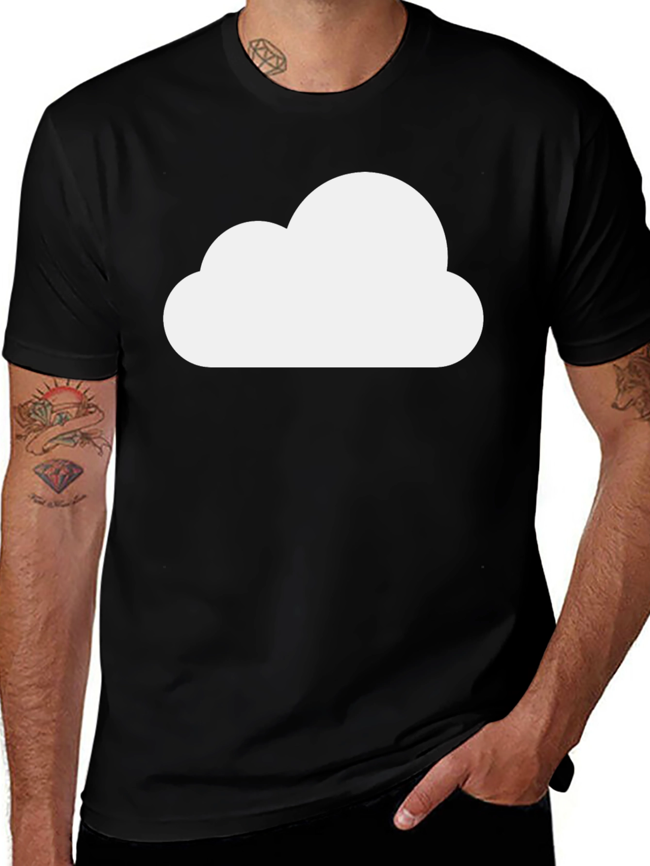 Variant 2 of Cloud Graphic Black T-Shirt