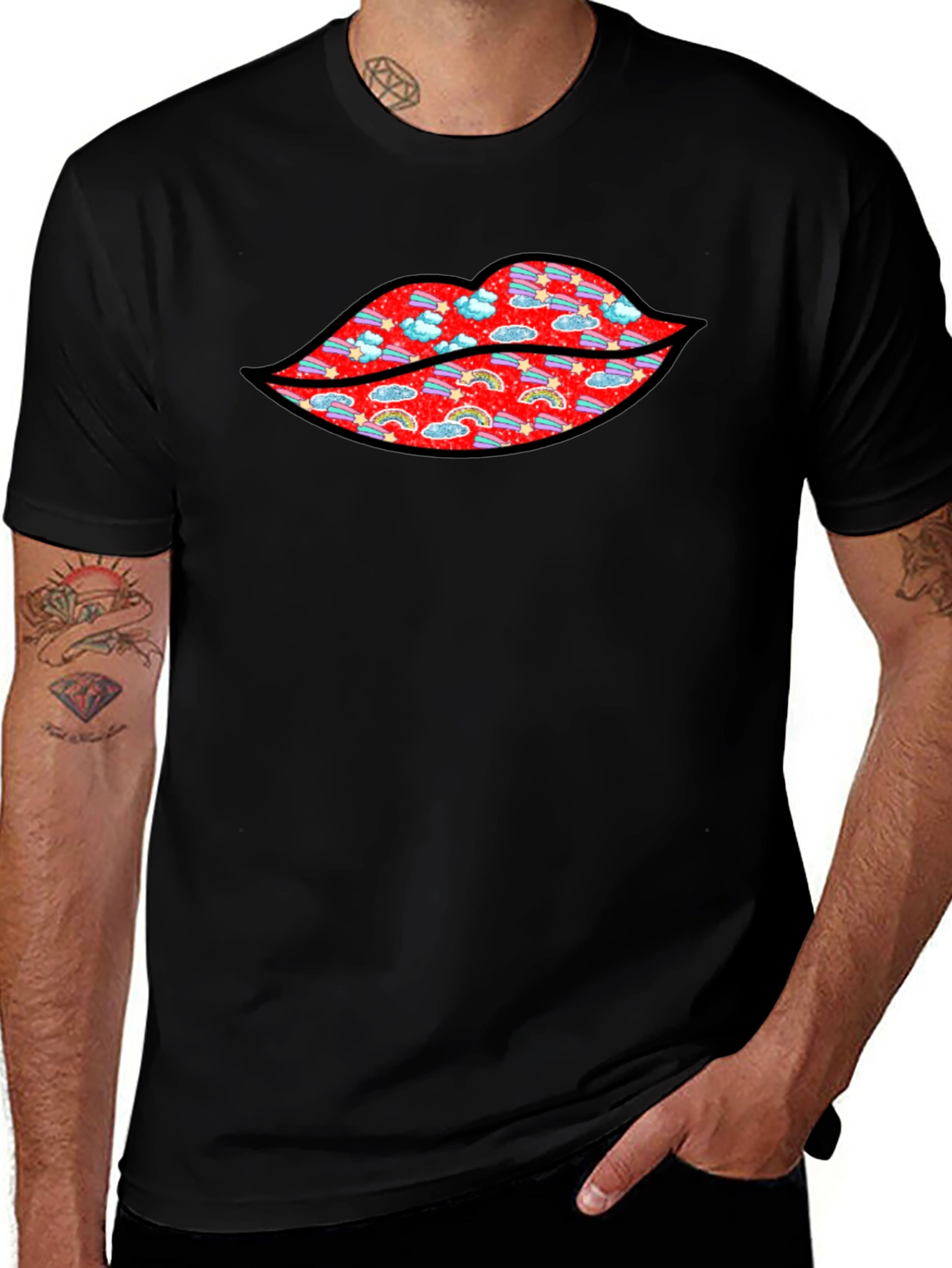 Variant 28 of Rainbow Lips Graphic T-Shirt