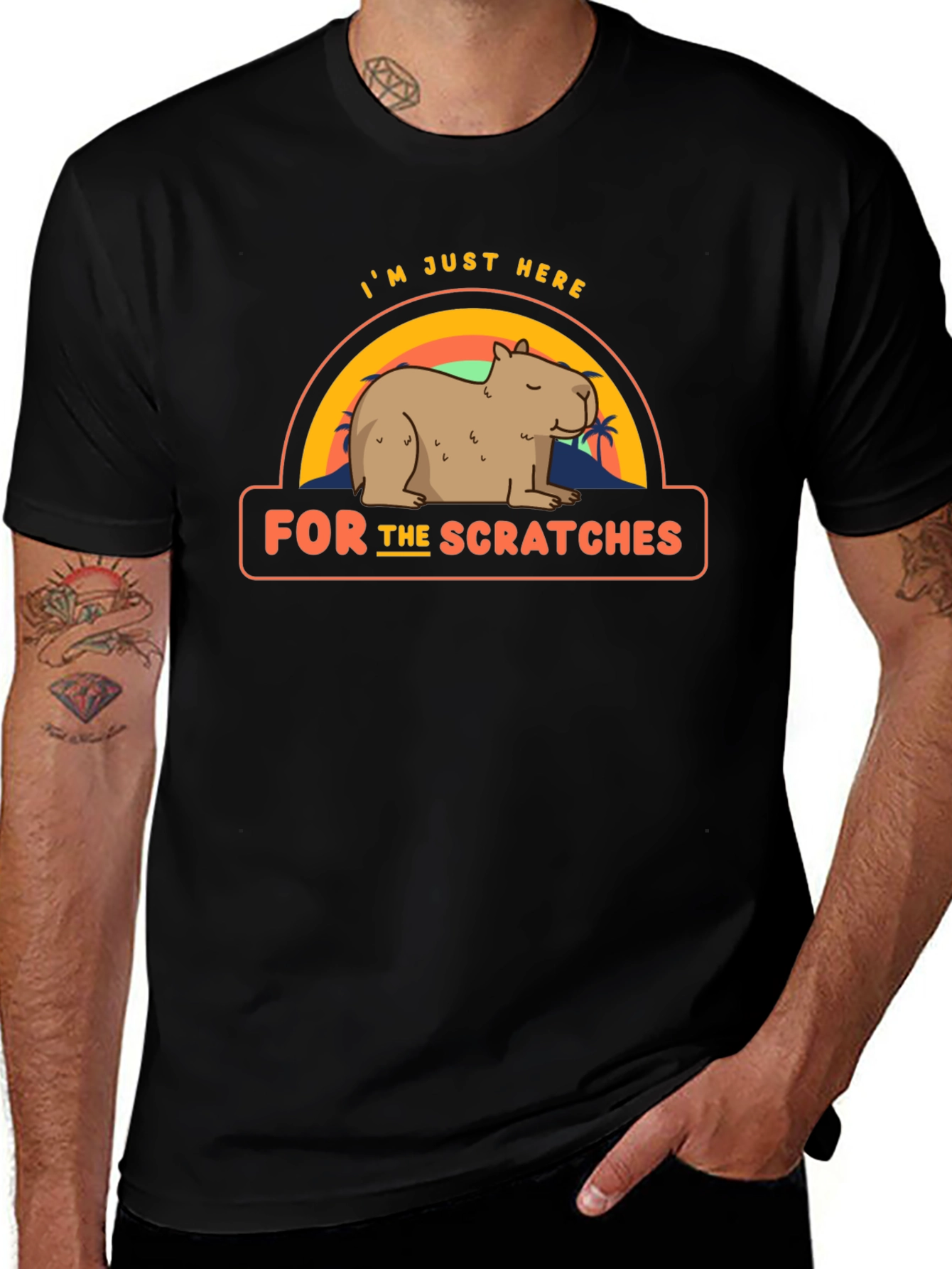 Variant 20 of Capybara T-Shirt - I'm Just Here for the Scratches