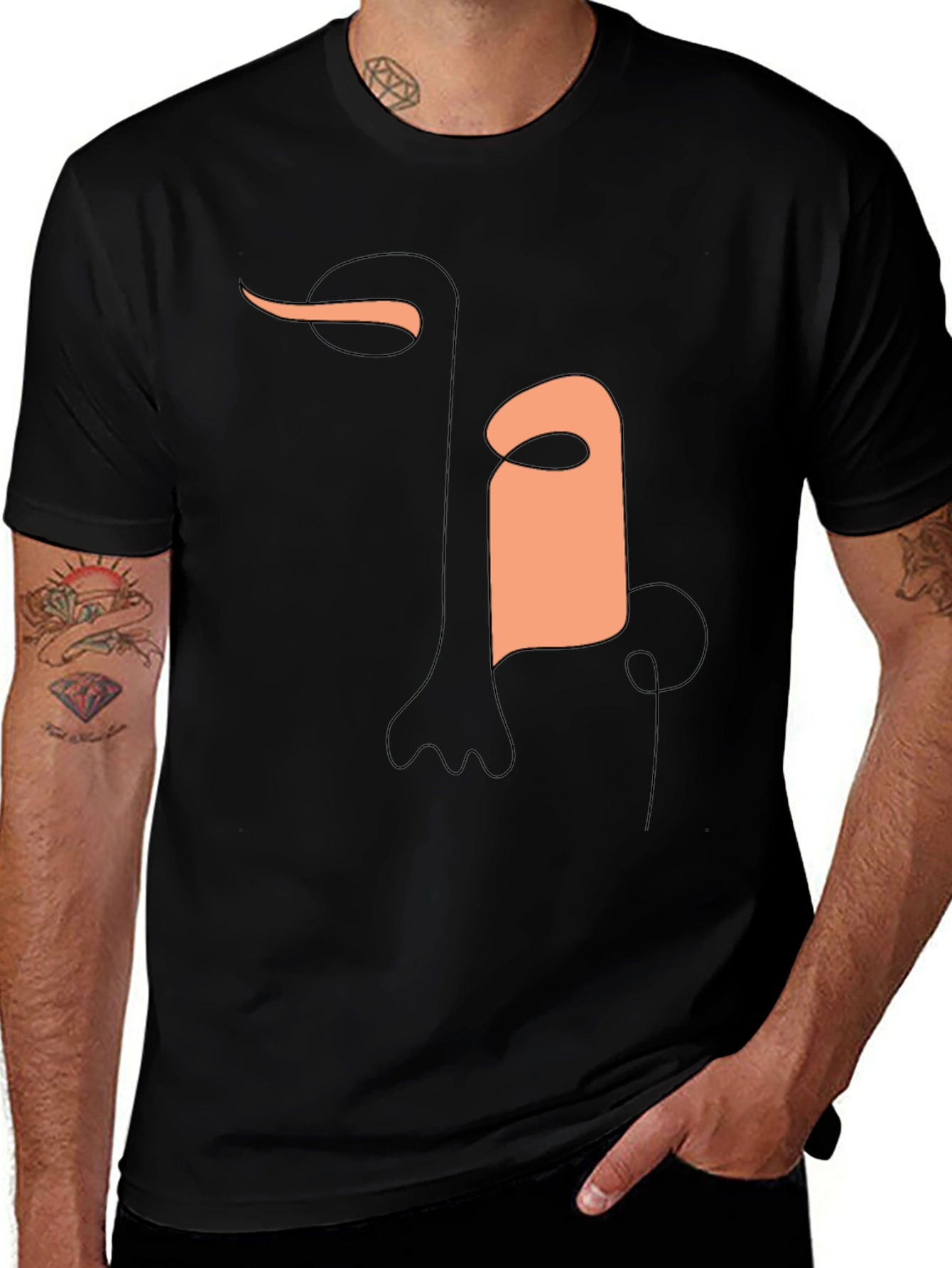 Variant 19 of Abstract Face Graphic Tee - Modern Art Shirt